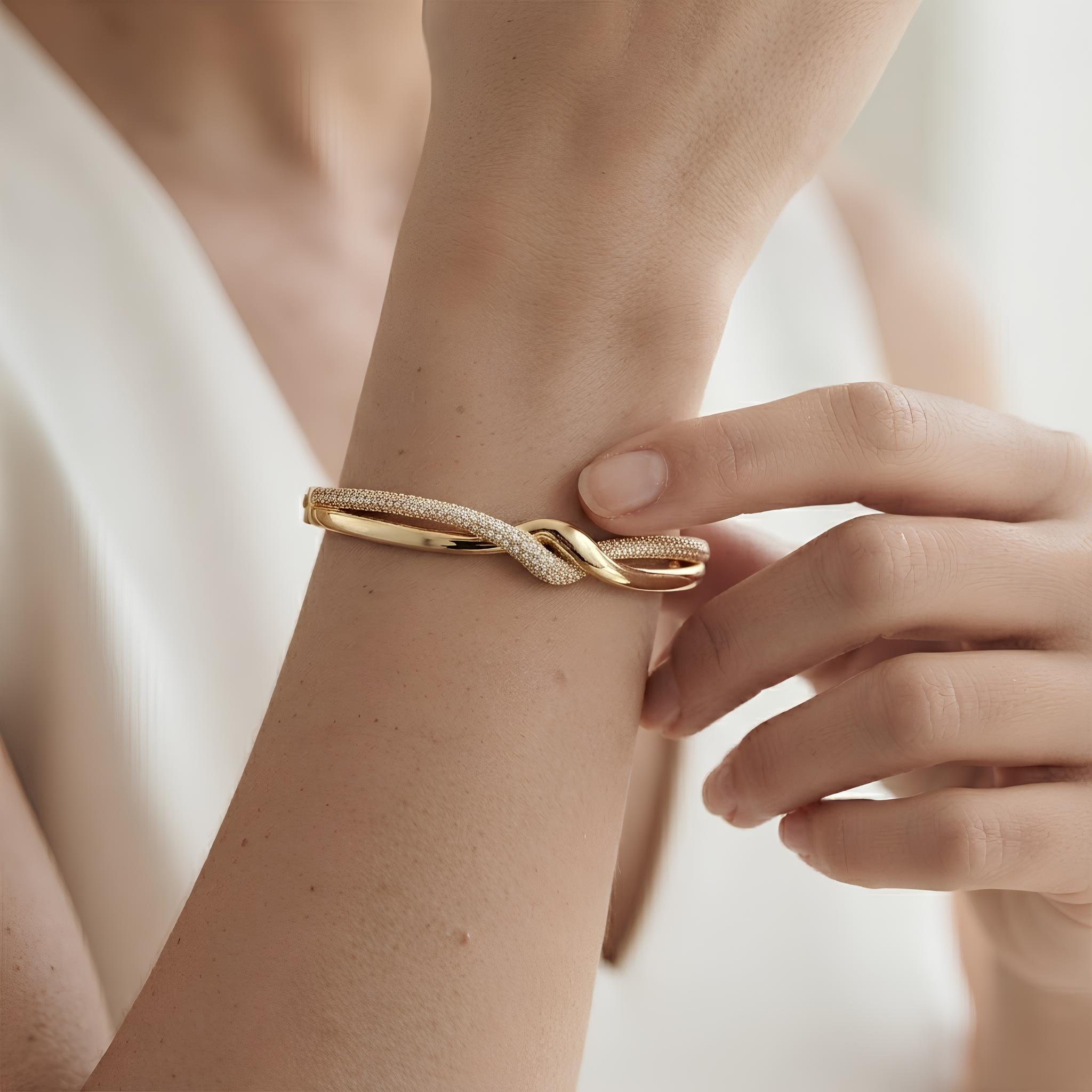 Twisted Pave Bangle