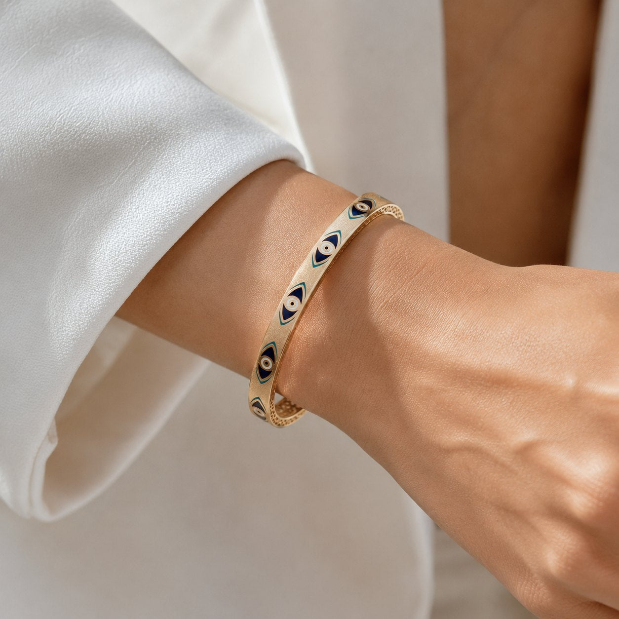 Evil Eye Enamel Bangle