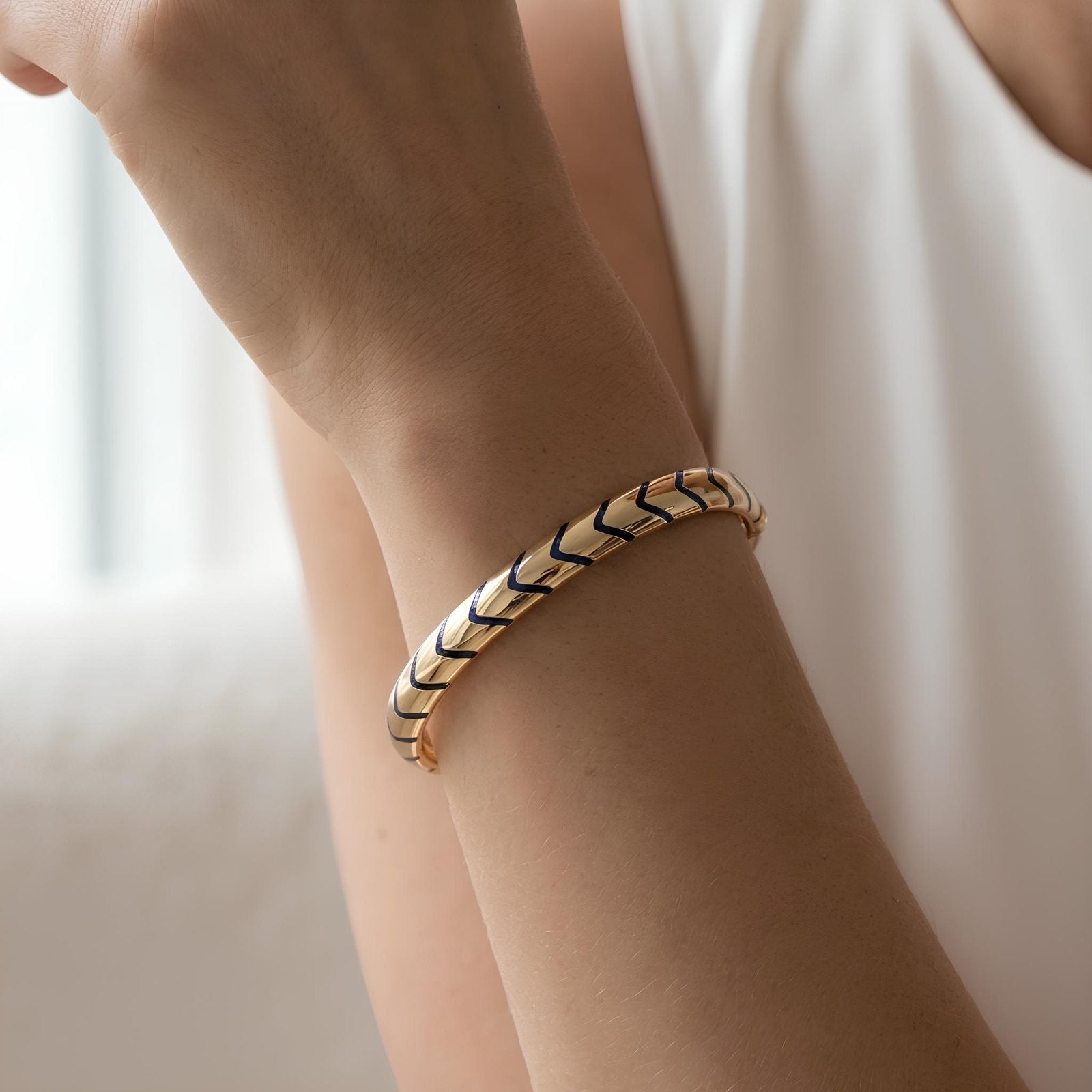 Chevron Enamel Bangle