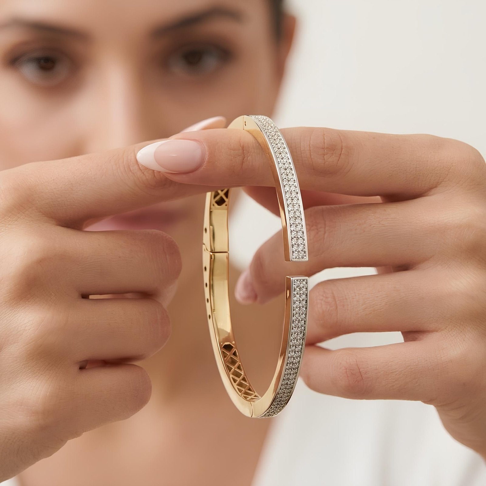 Double Row Pave Zircon Bangle