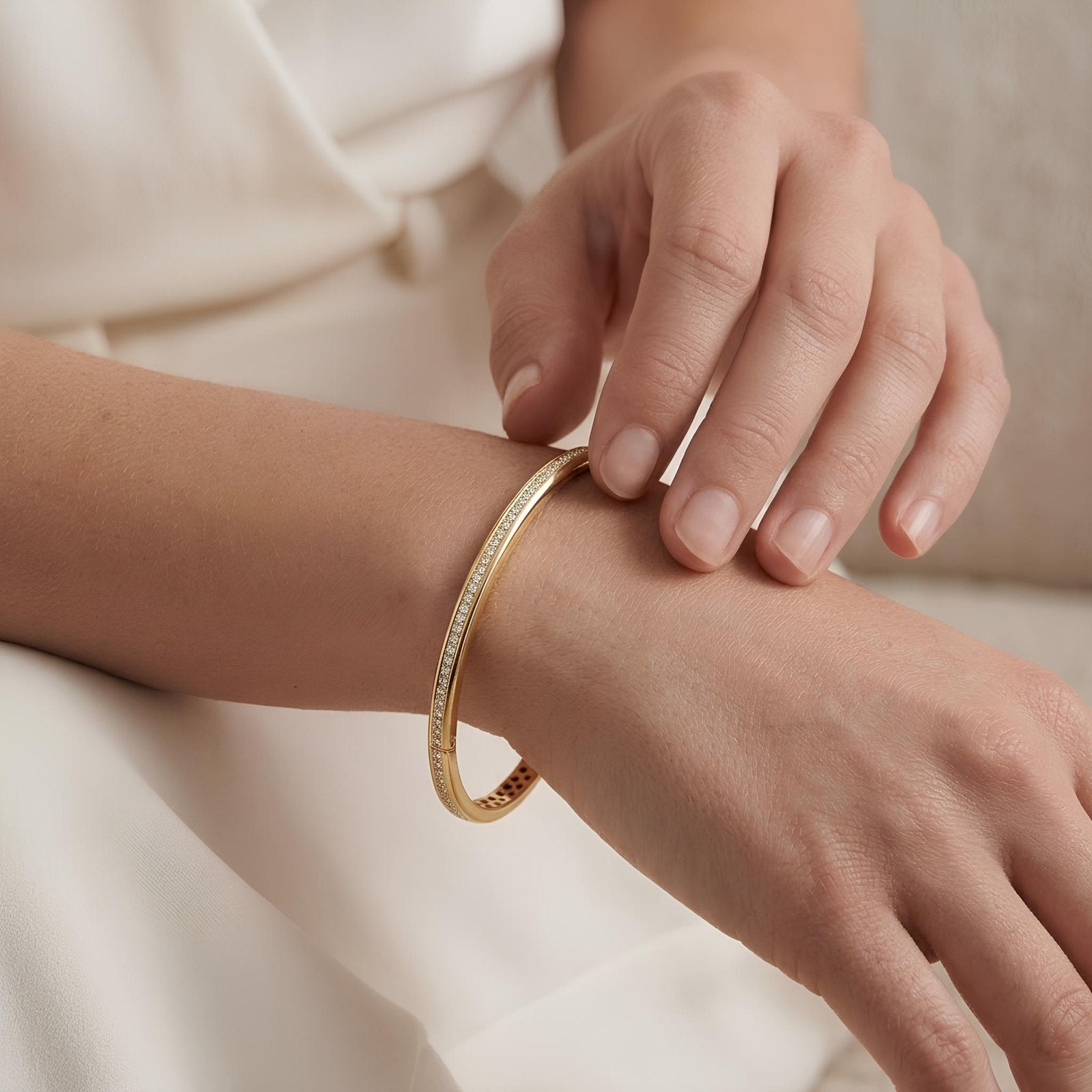 Pave Zircon Slim Bangle