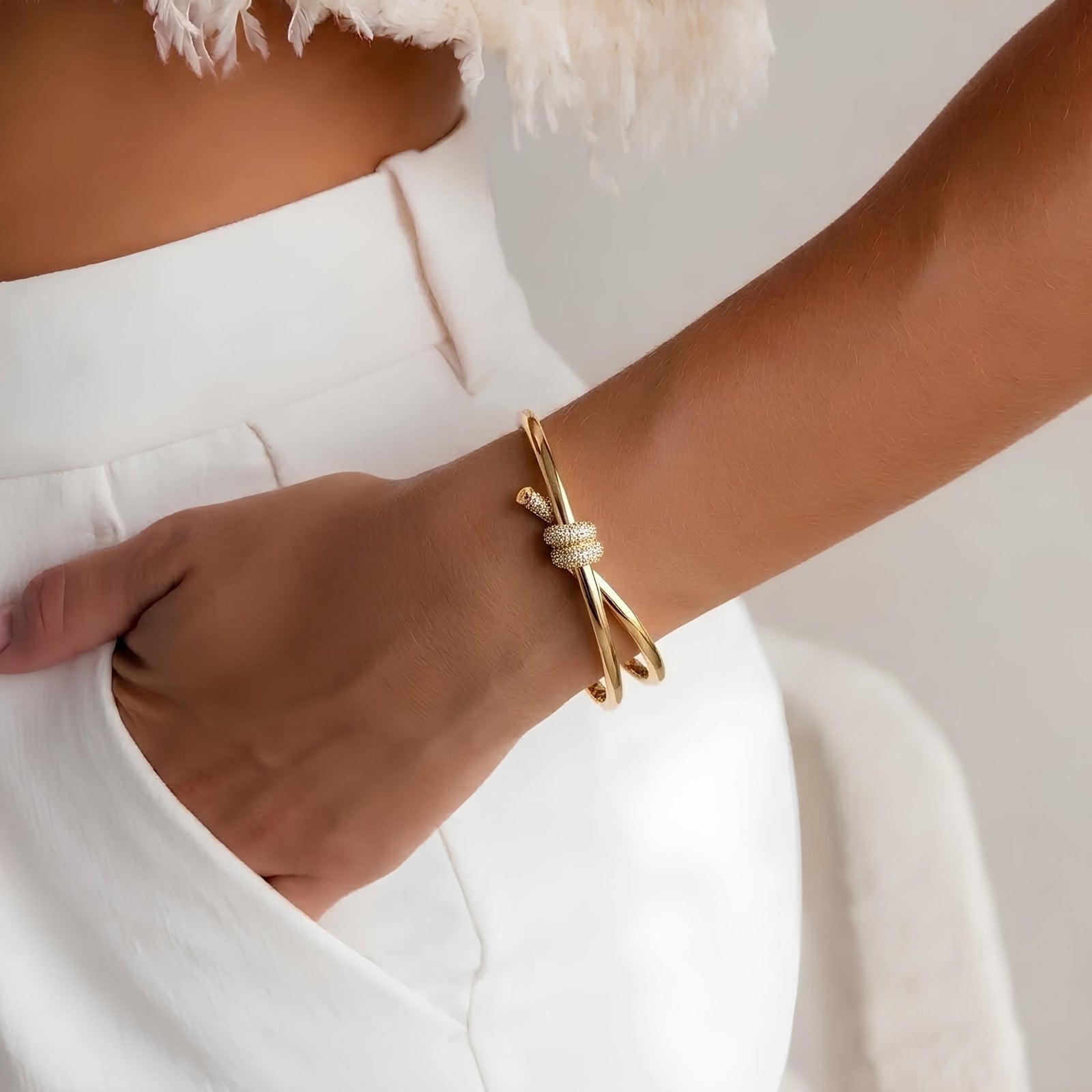 Pave Knot Bangle