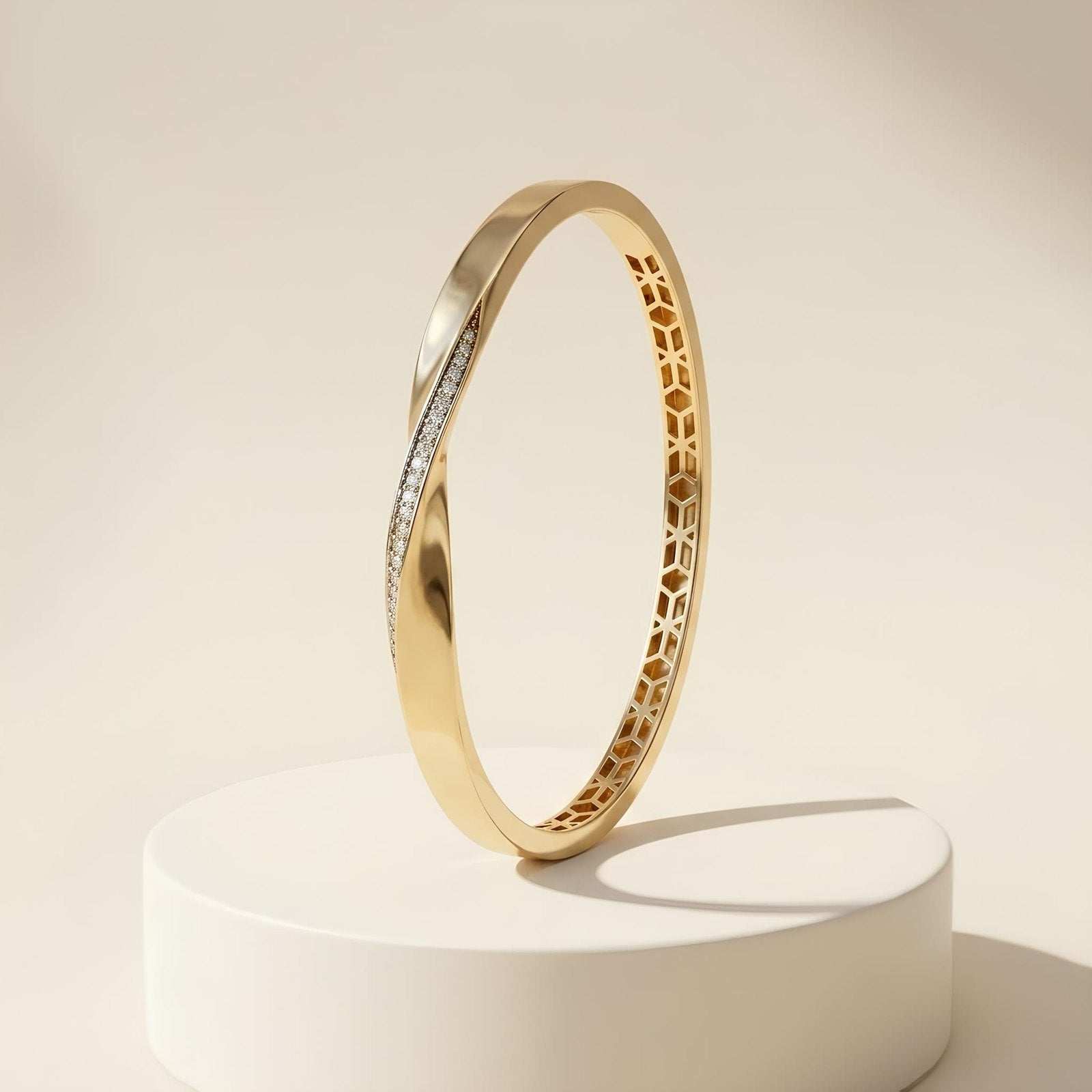 Twisted Pave Crossover Bangle