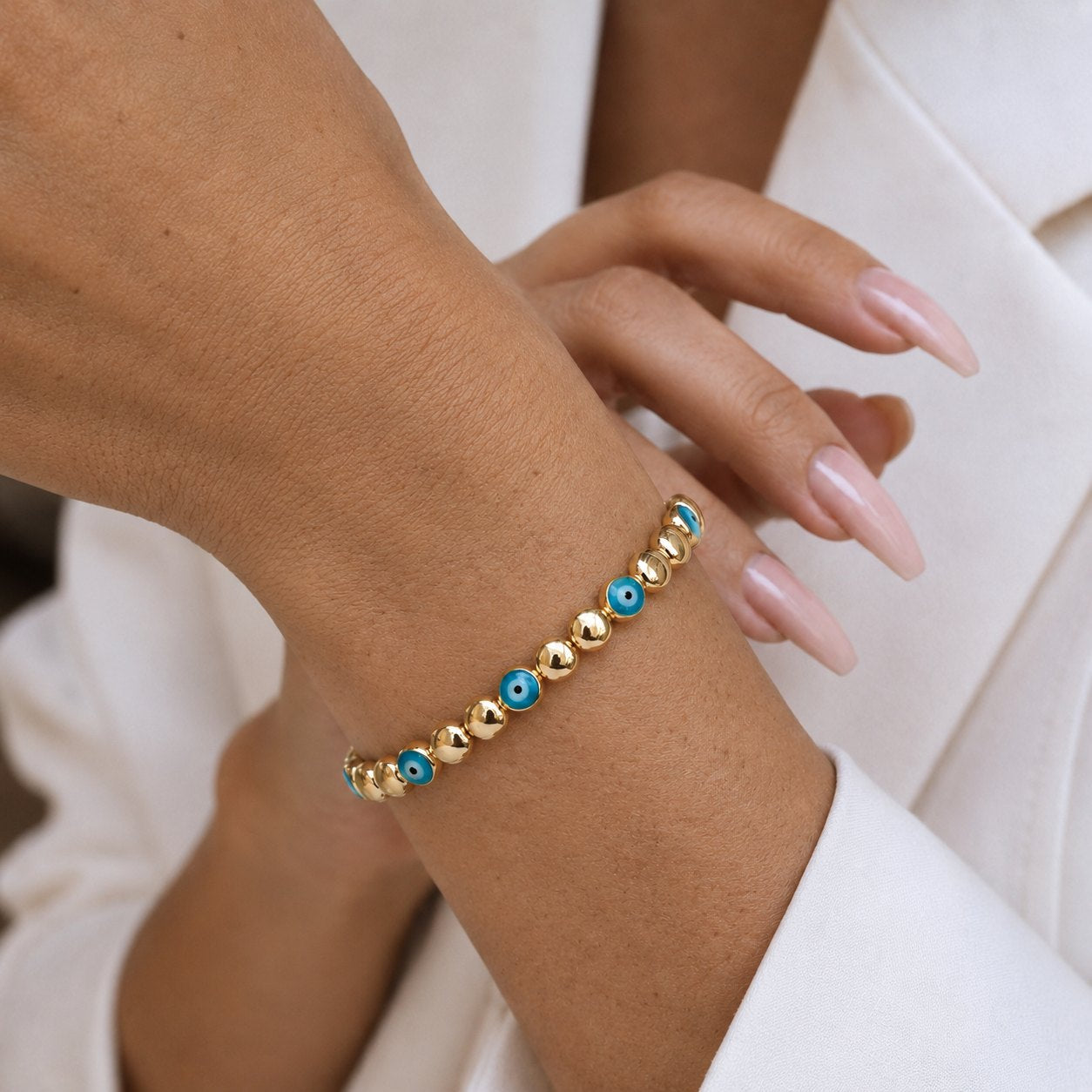Evil Eye Bead Bracelet