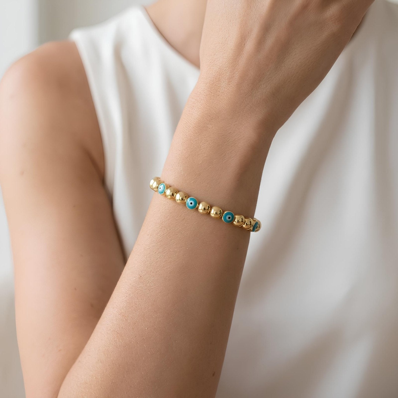 Evil Eye Bead Bracelet