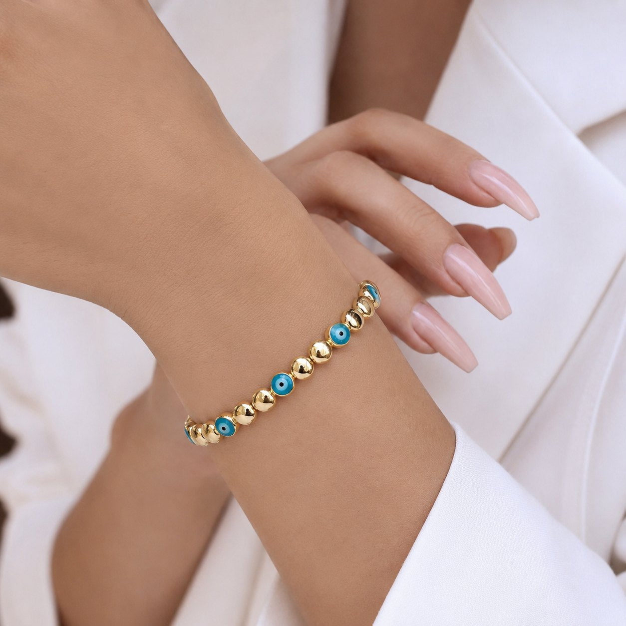 Evil Eye Bead Bracelet