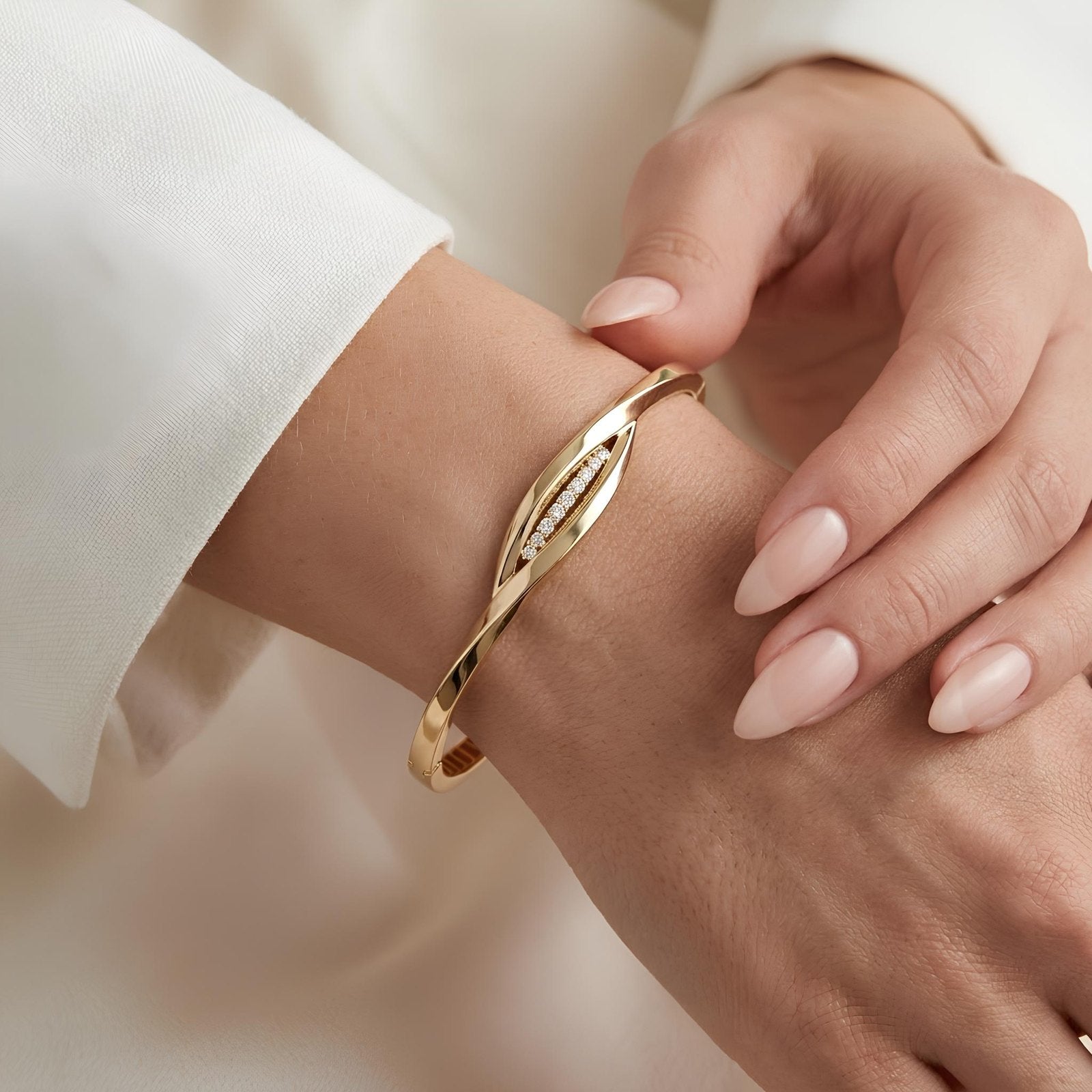 Twisted Marquise Bangle