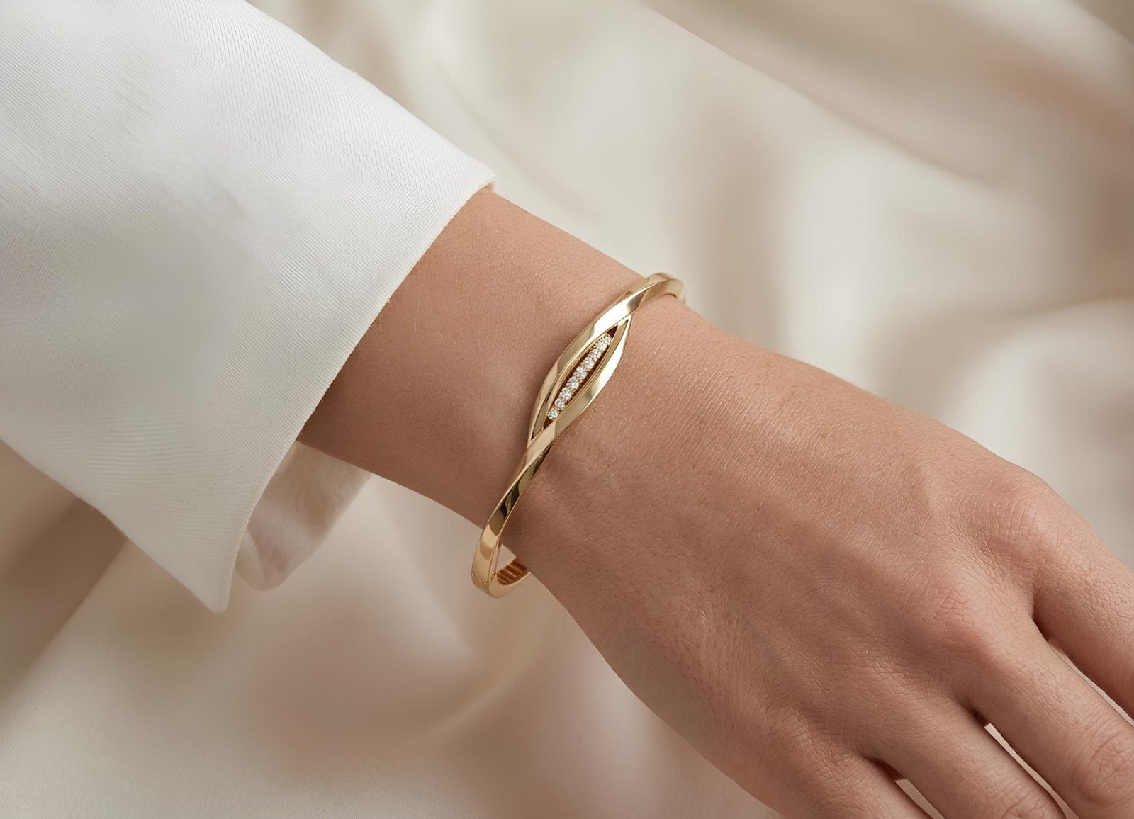 Twisted Marquise Bangle