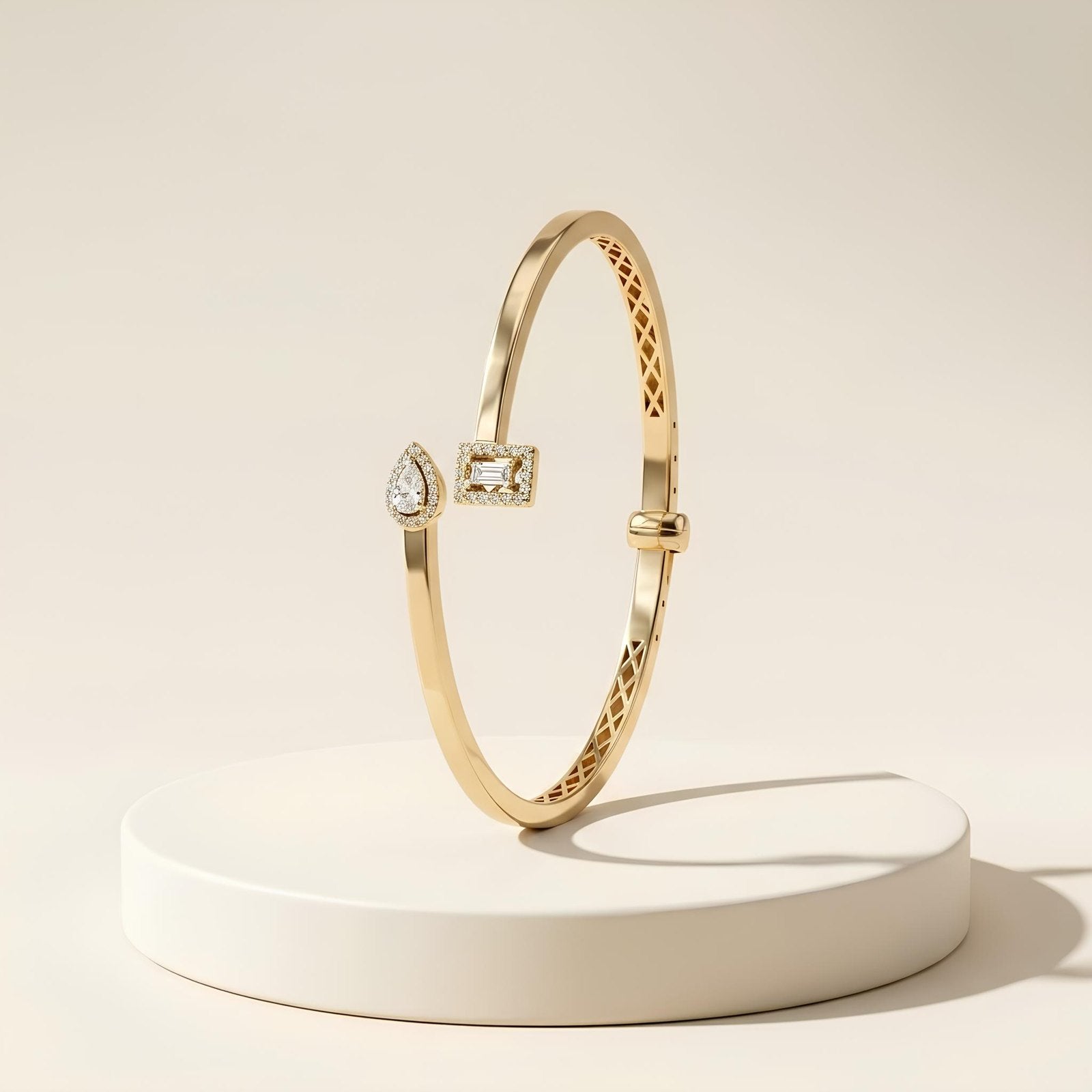 Pear and Emerald Cut Zircon Bangle