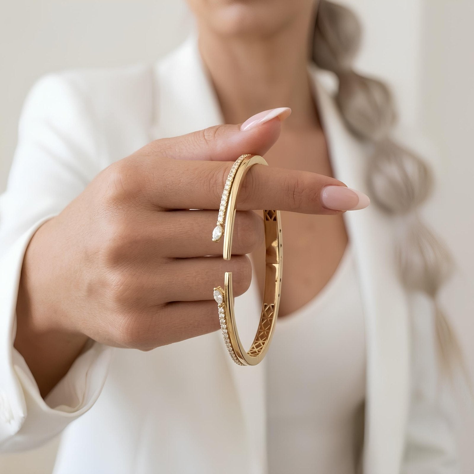 Pave Pear Cuff