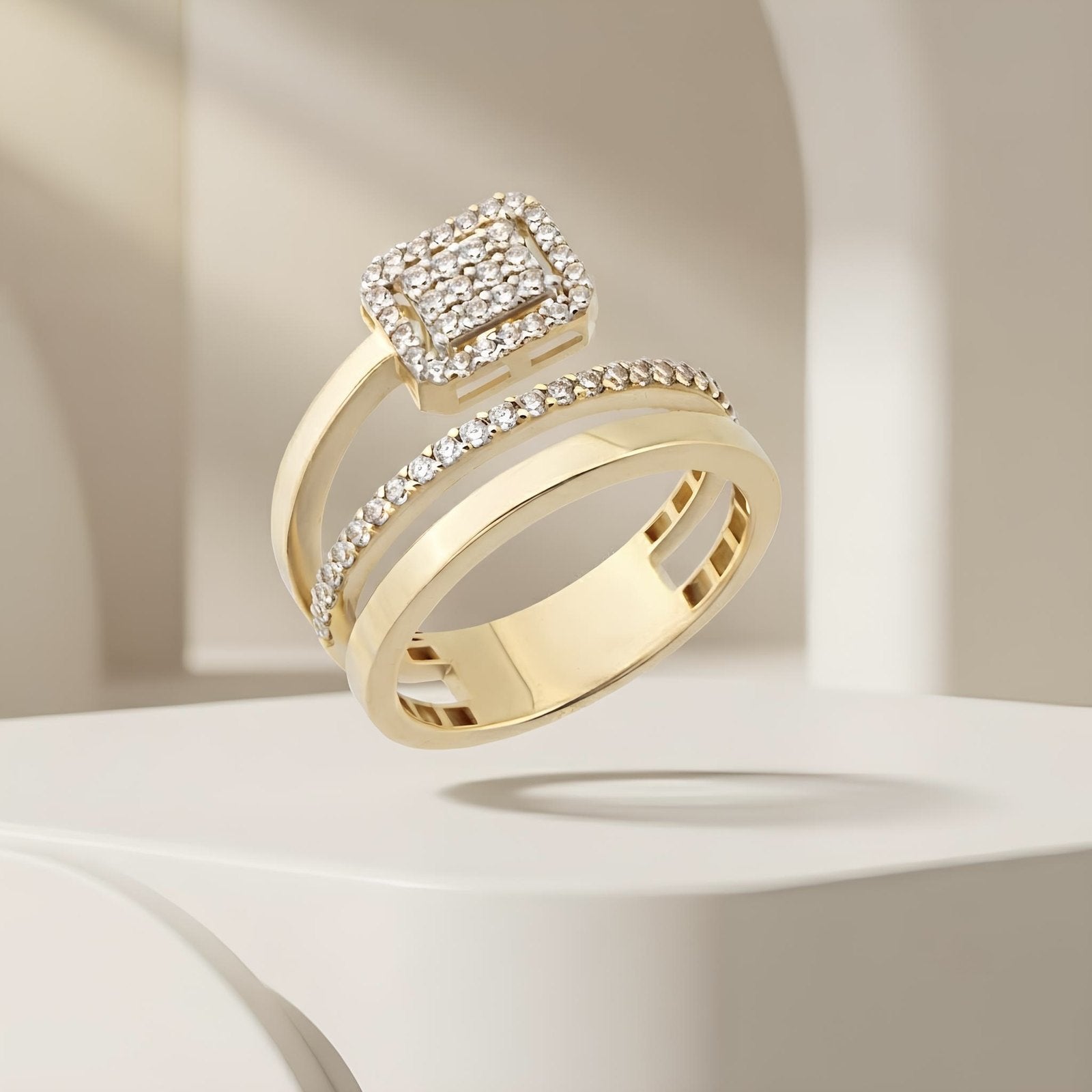 Pave Blossom Ring