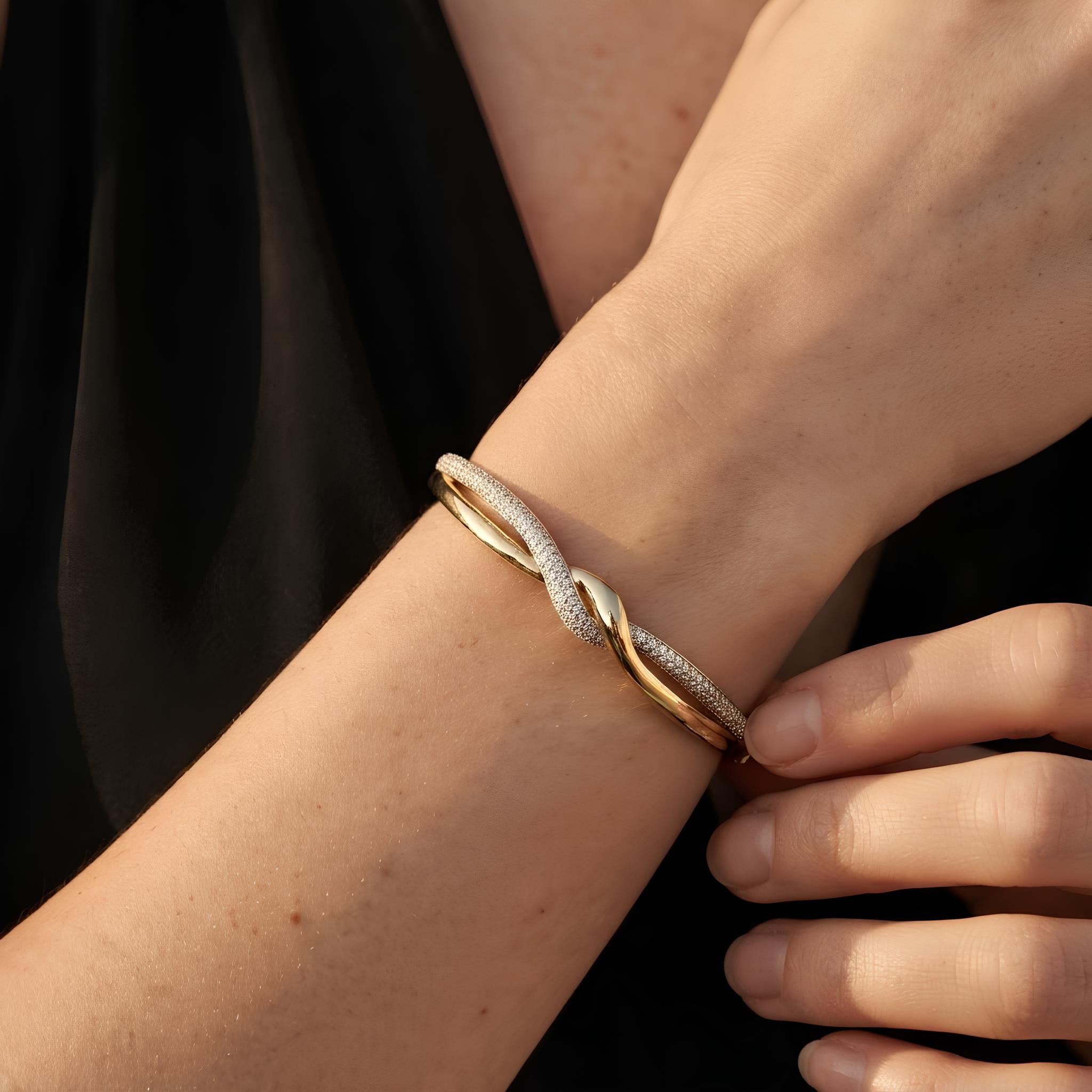 Twisted Pave Bangle