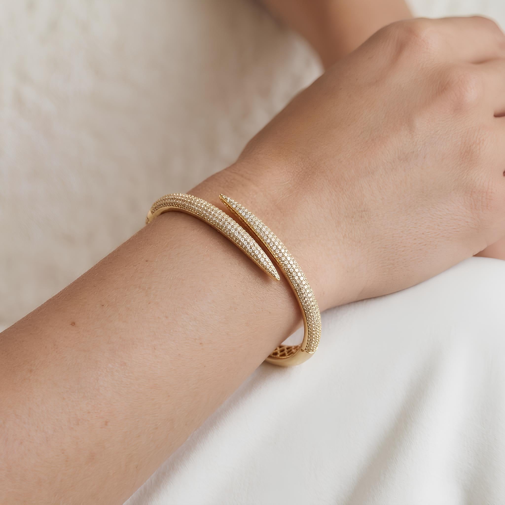 Pave Crossover Cuff