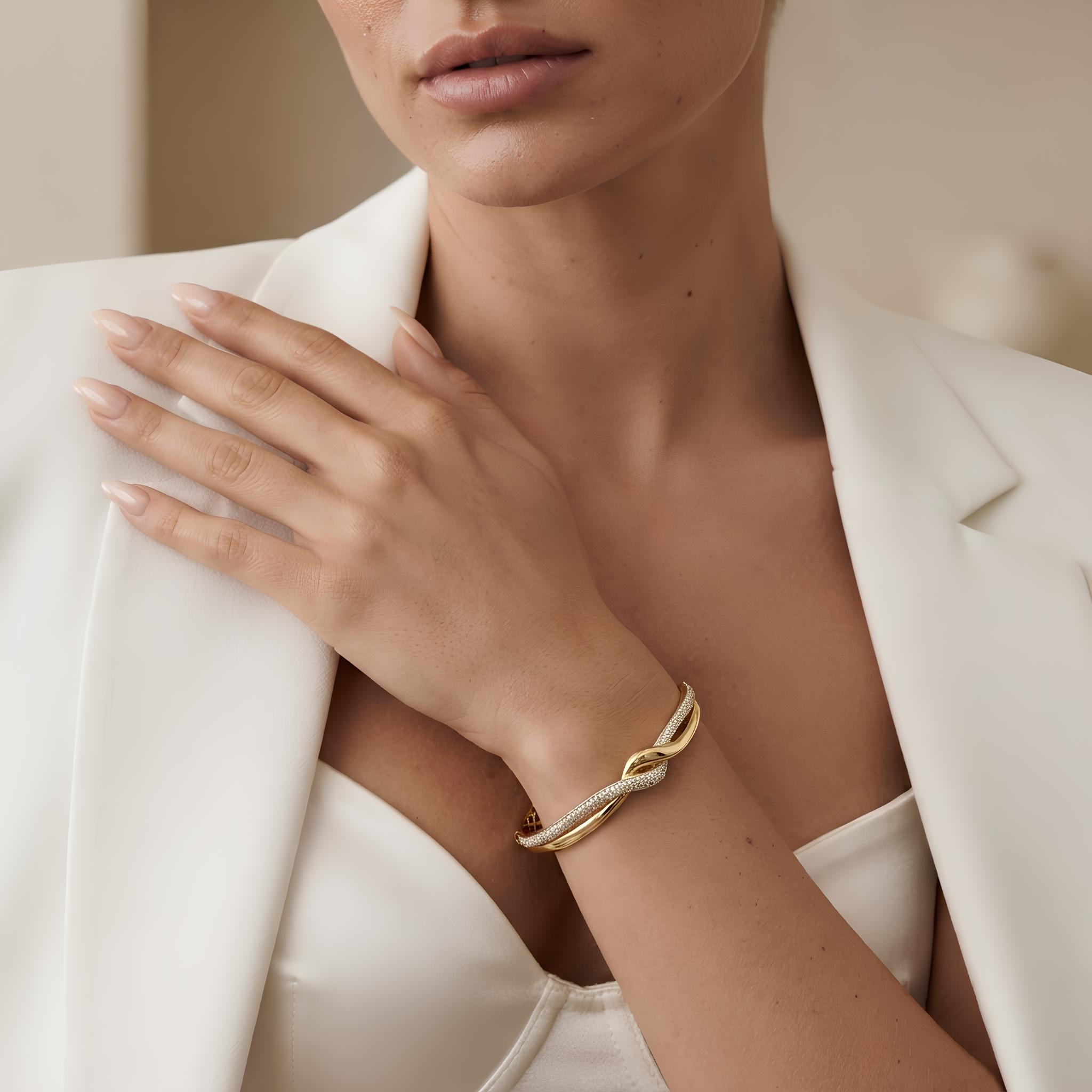Twisted Pave Bangle