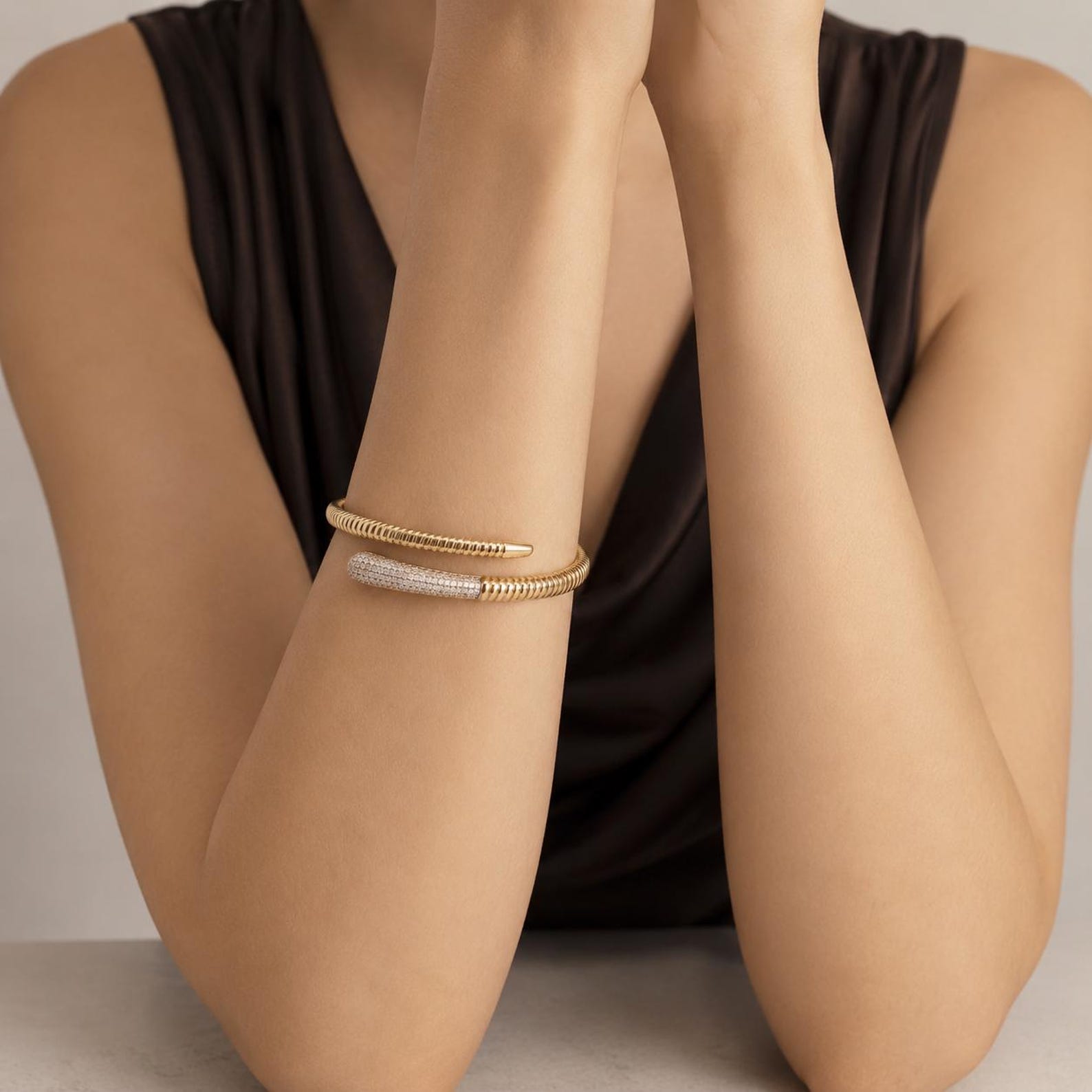 Ribbed Wrap Bangle