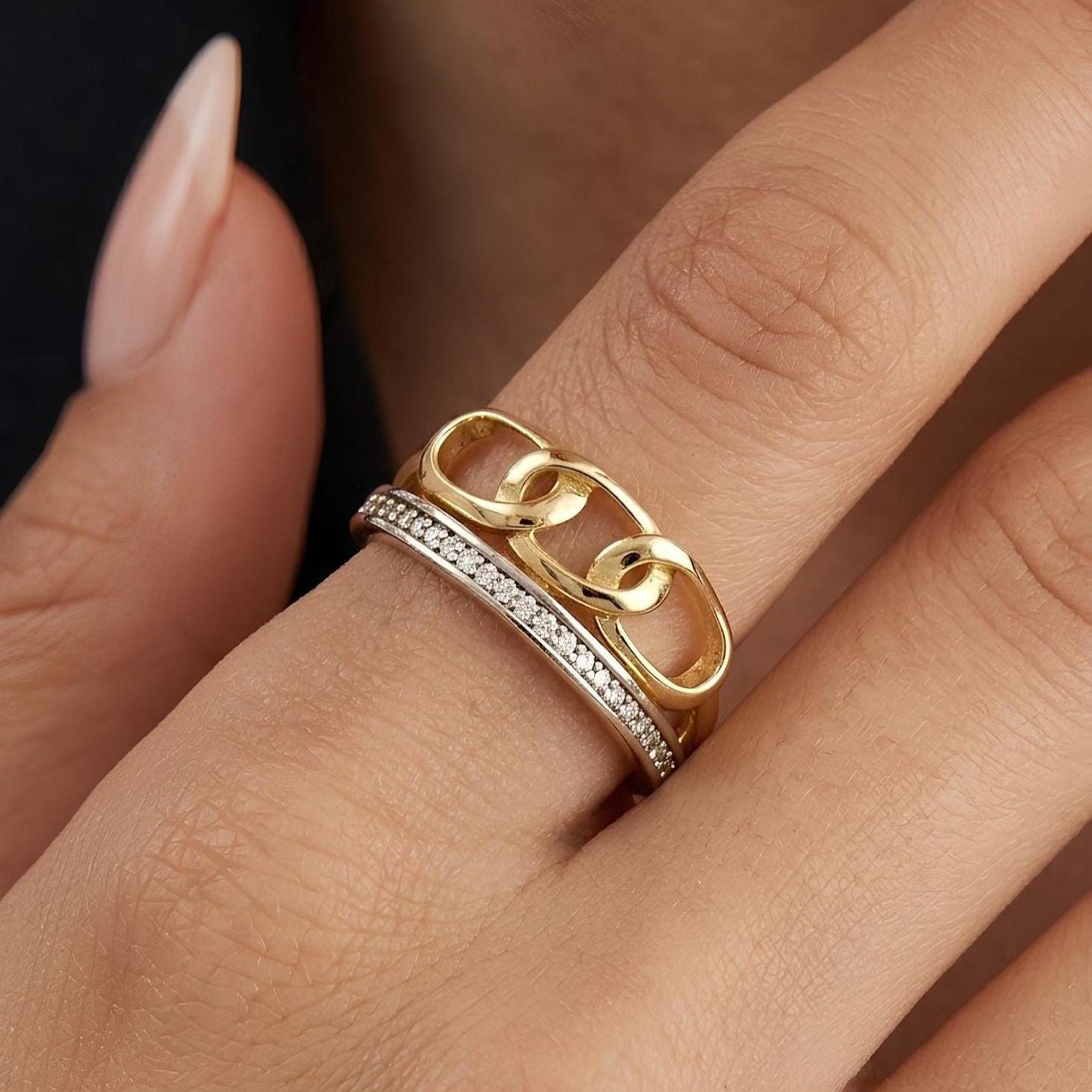 Chain Pave Ring