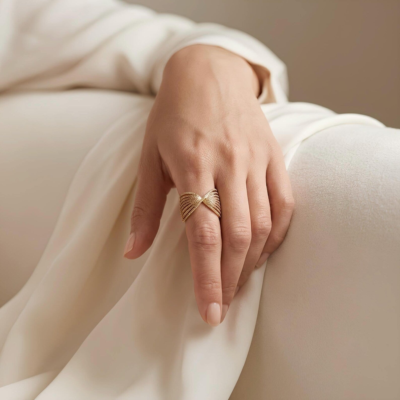 Pave Angel Wing Ring