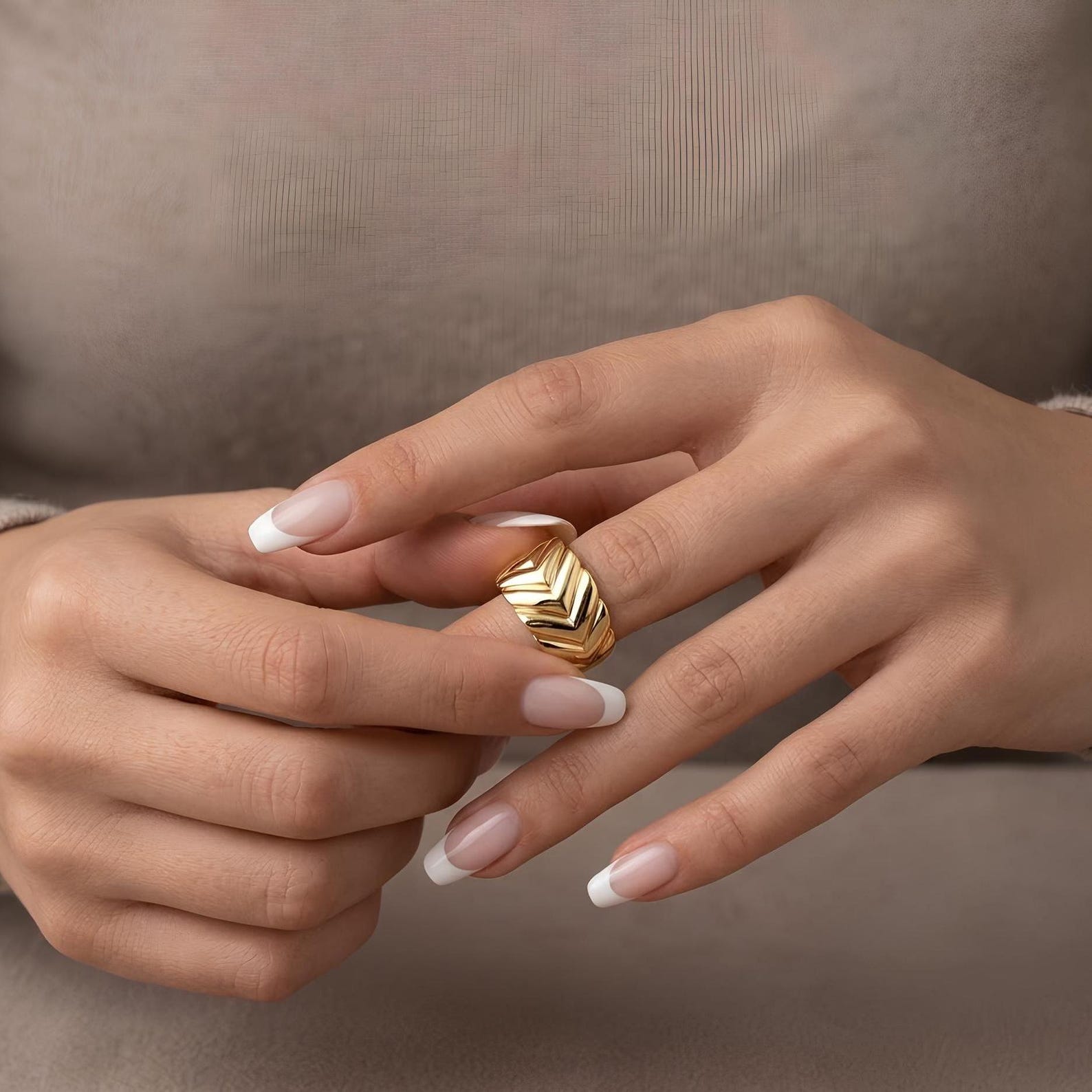 Chevron Dome Ring