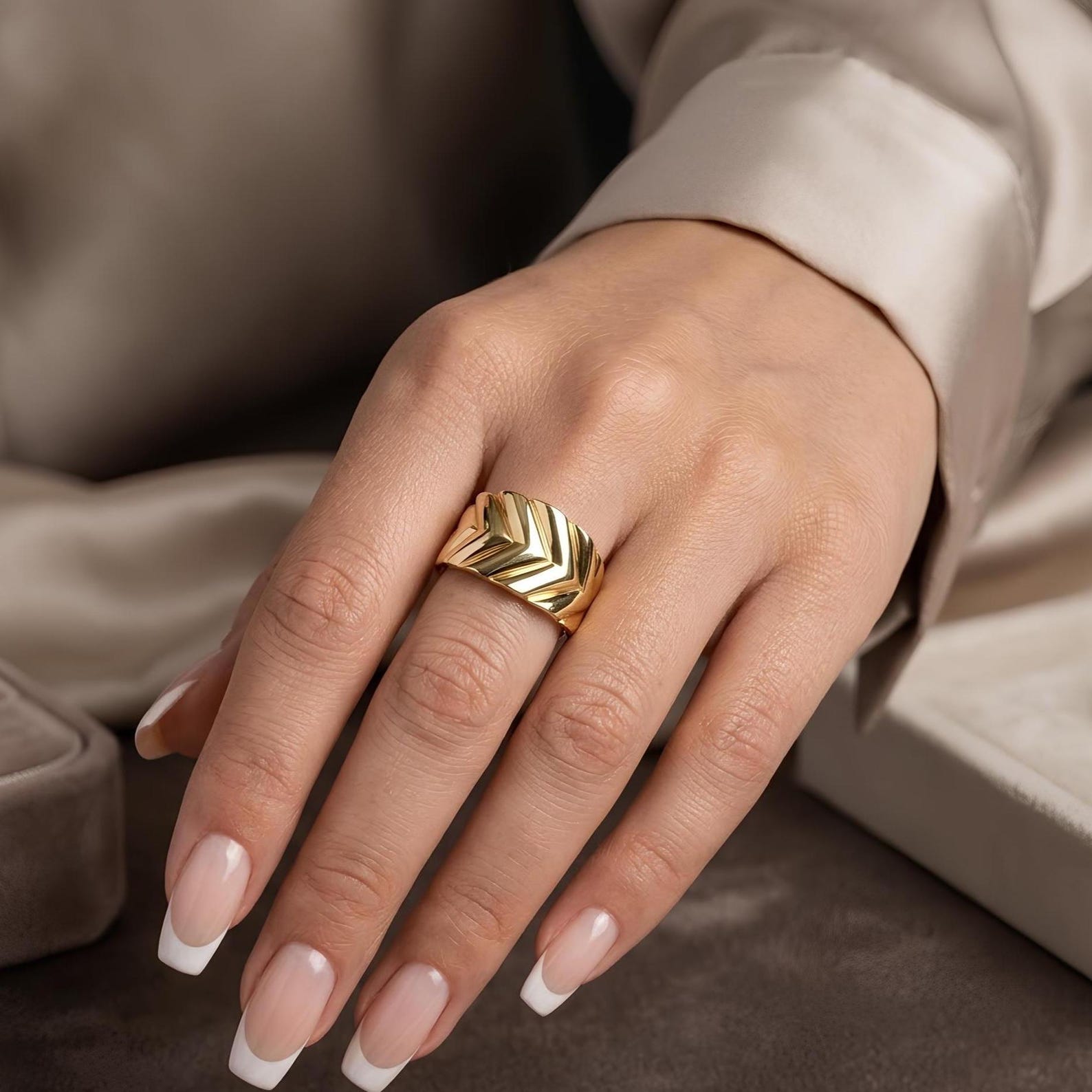 Chevron Dome Ring