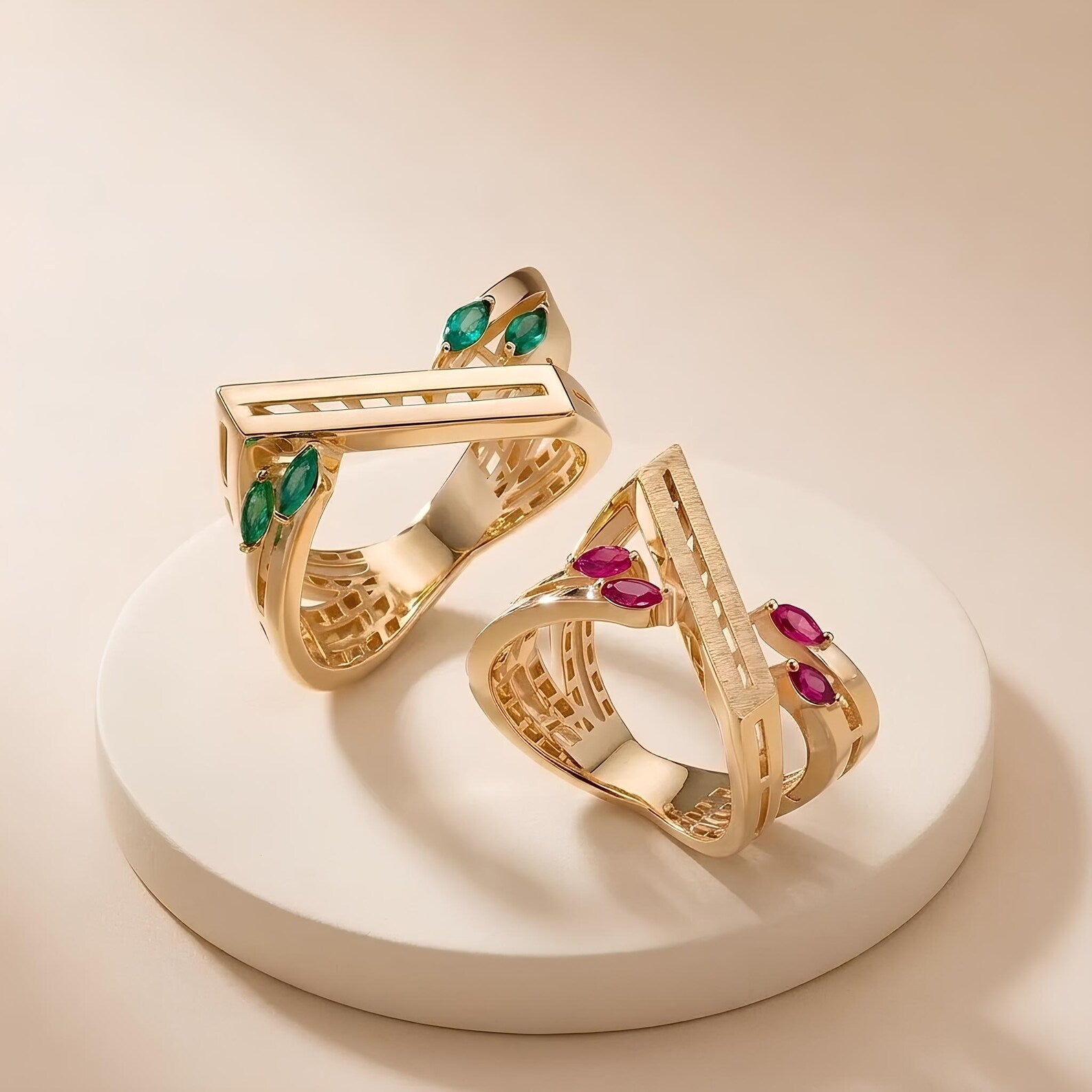 Emerald Bar Ring