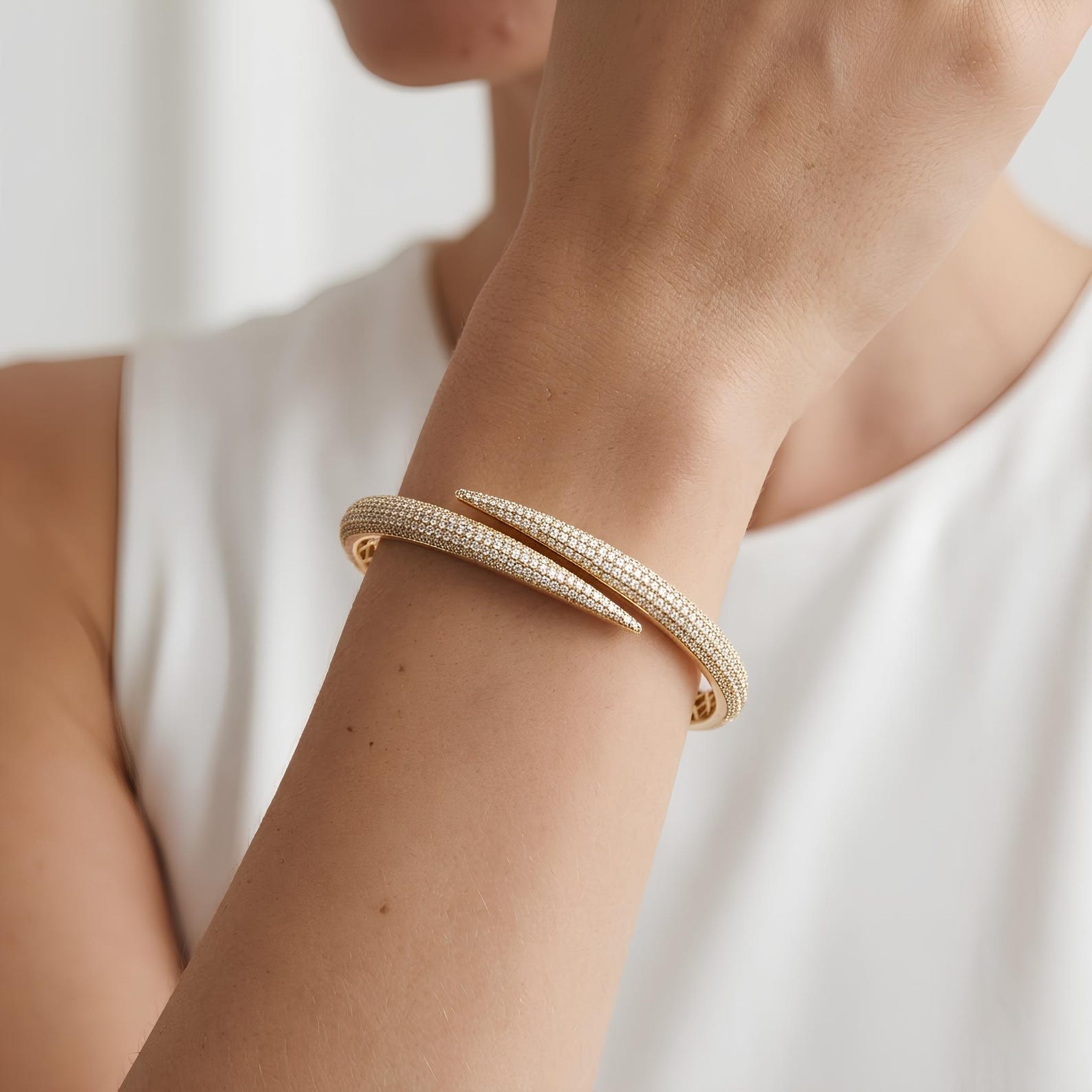 Pave Crossover Bangle