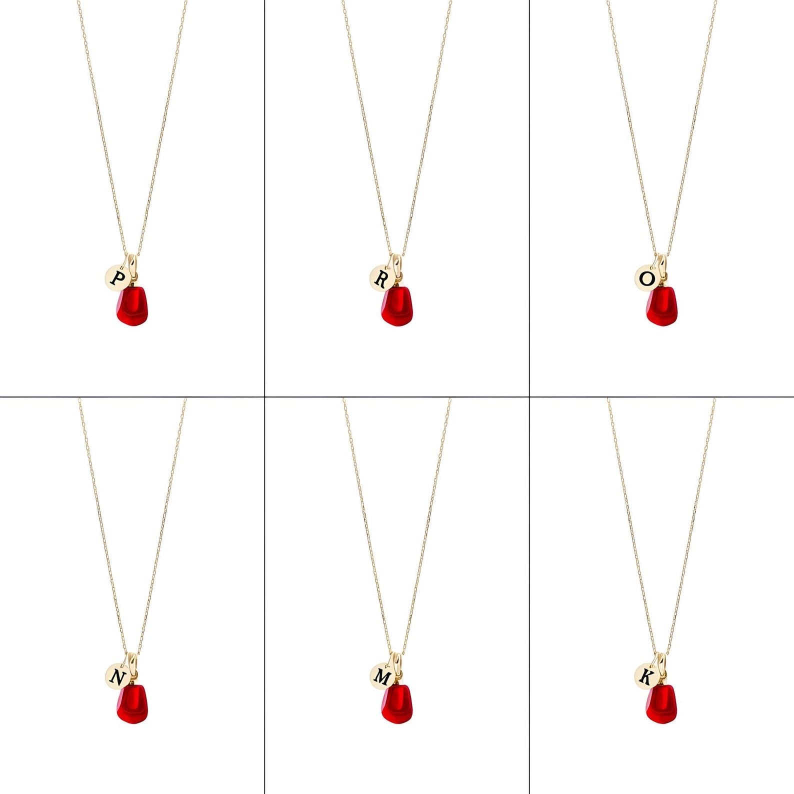 Pomegranate Letter Necklace