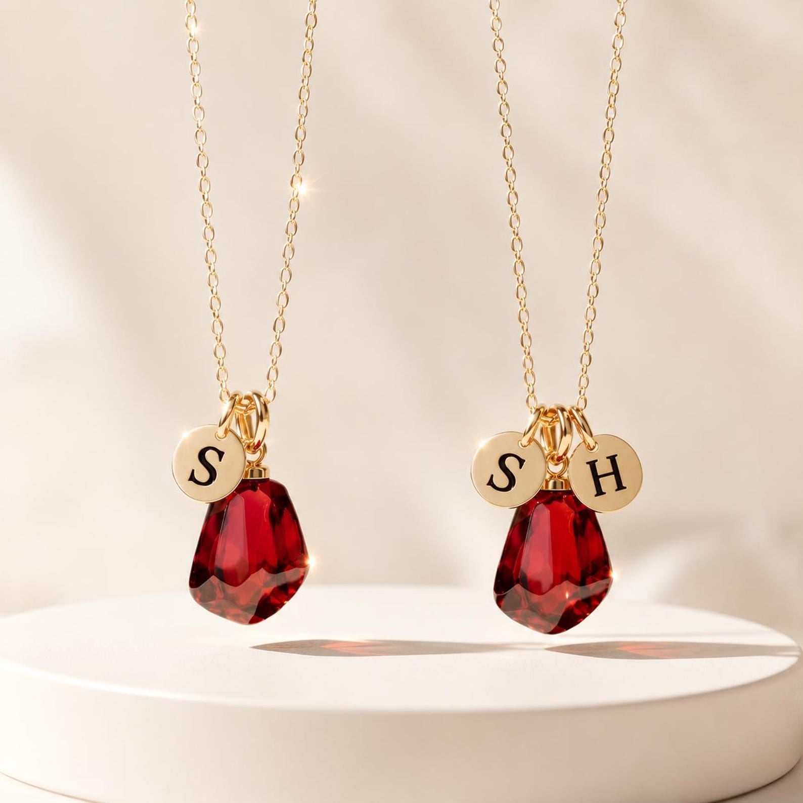 Pomegranate Letter Necklace