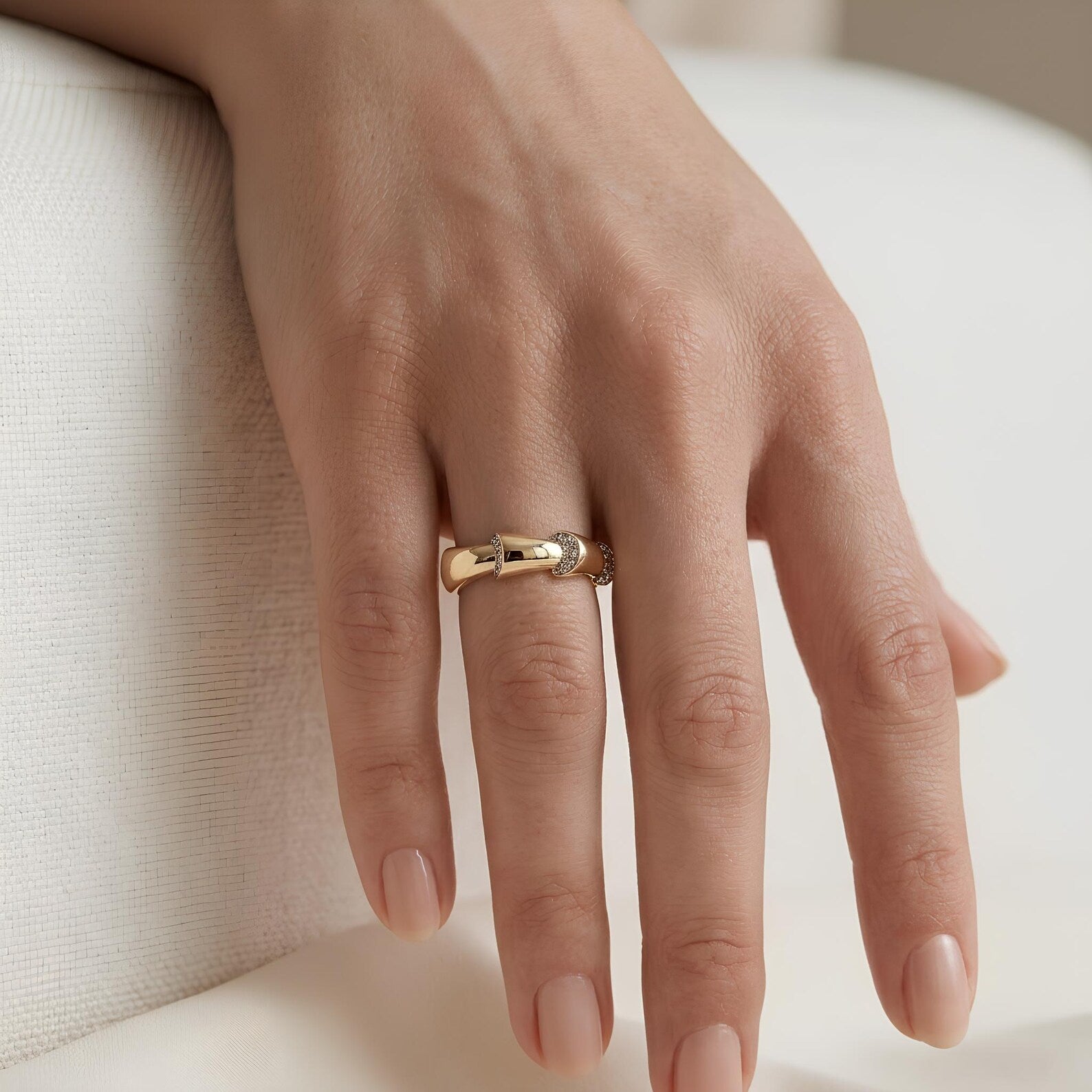Pave Bamboo Ring