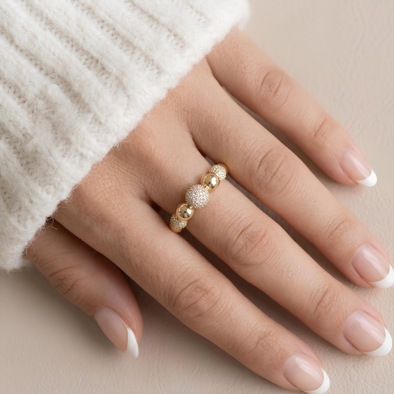 Pave Ball Ring