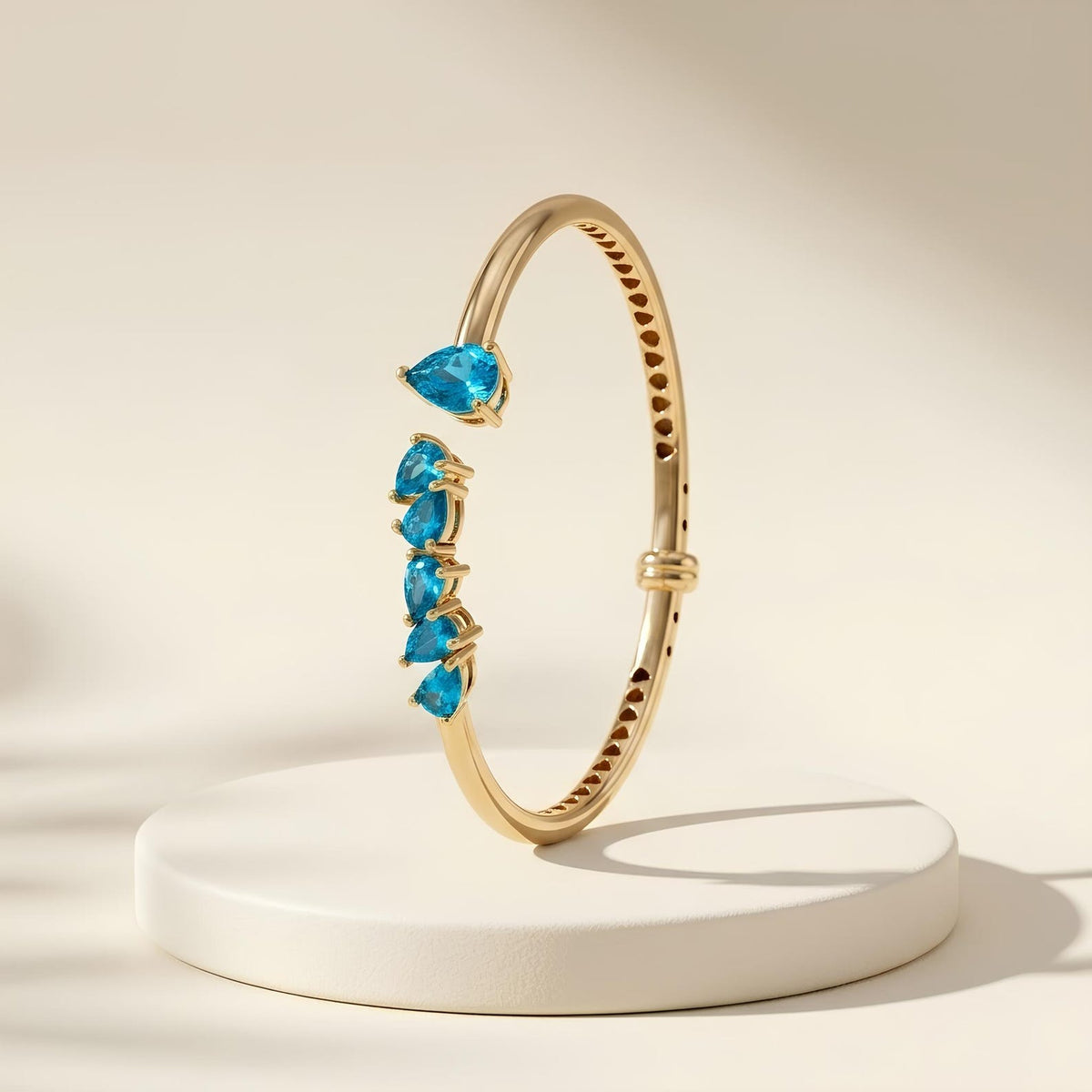 Blue Zircon Cluster Bangle