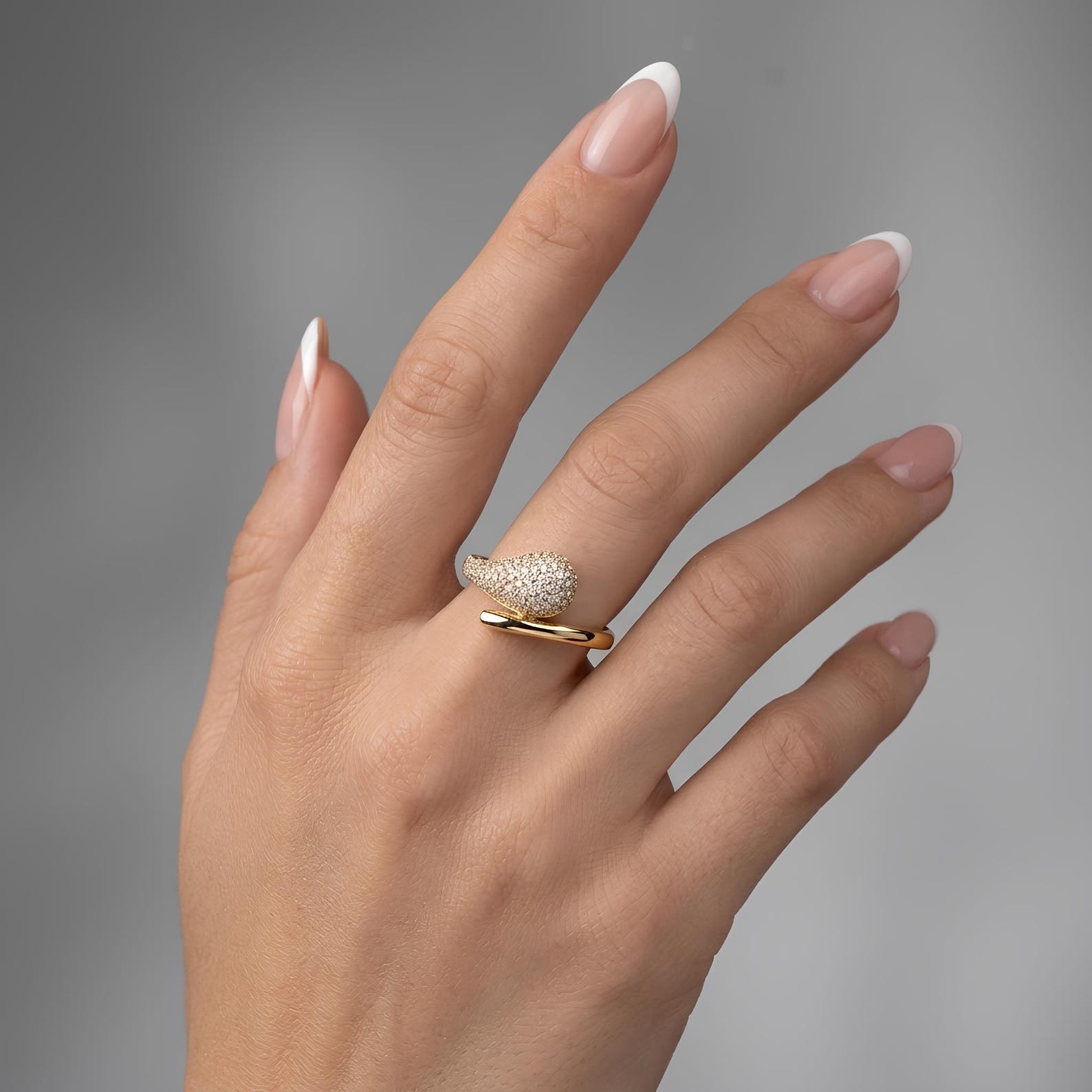 Pave Crossover Ring