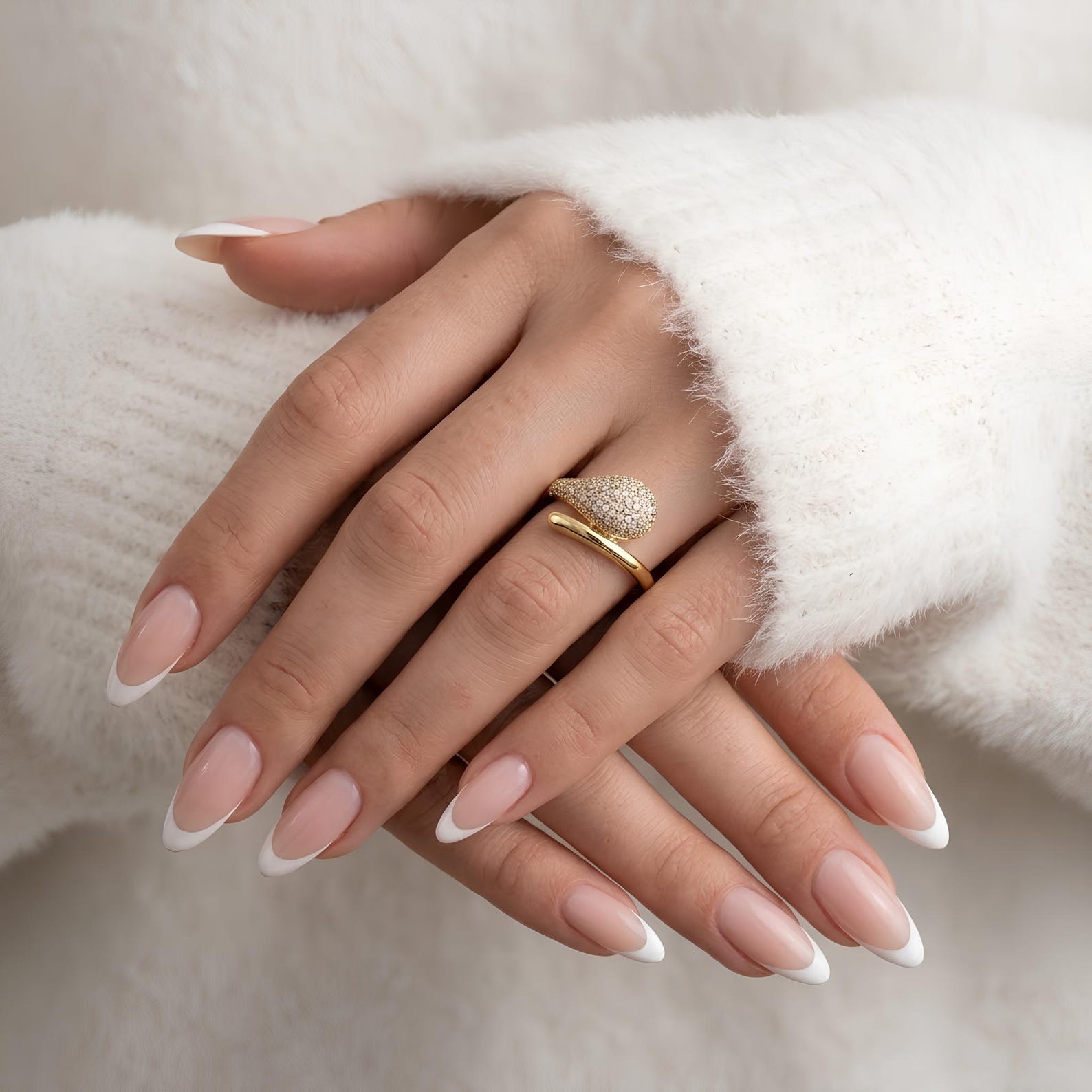 Pave Crossover Ring