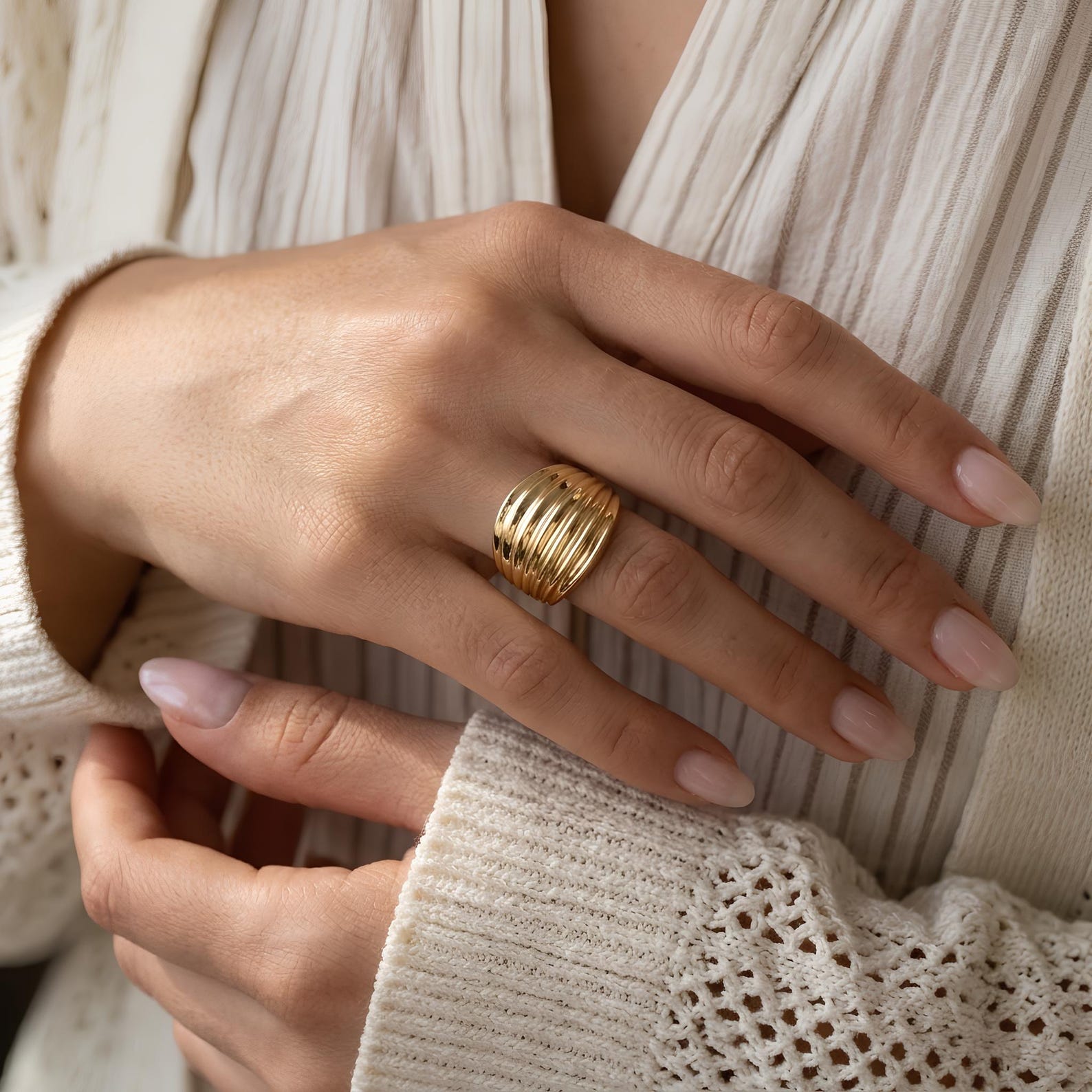Ribbed Dome Ring