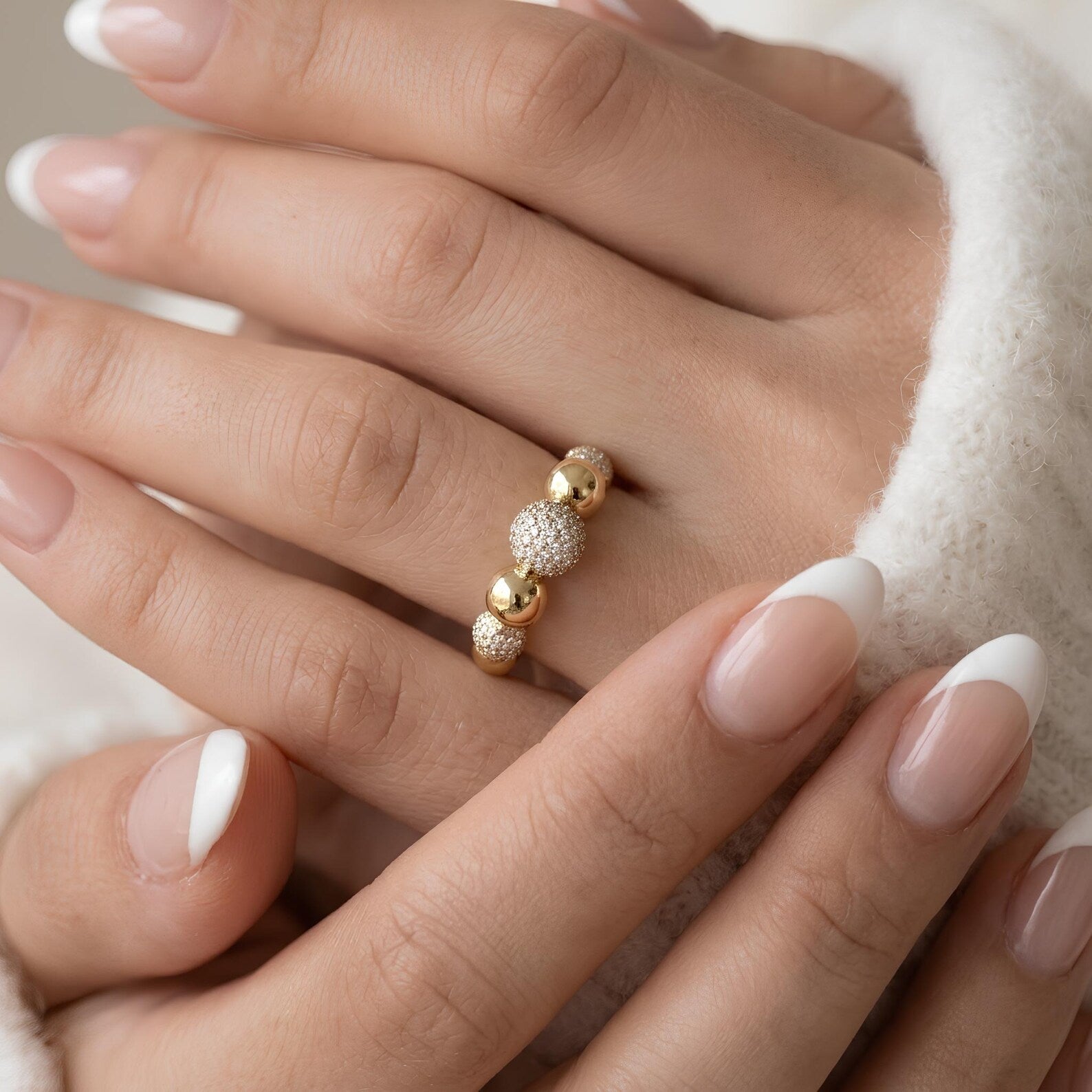 Pave Ball Ring