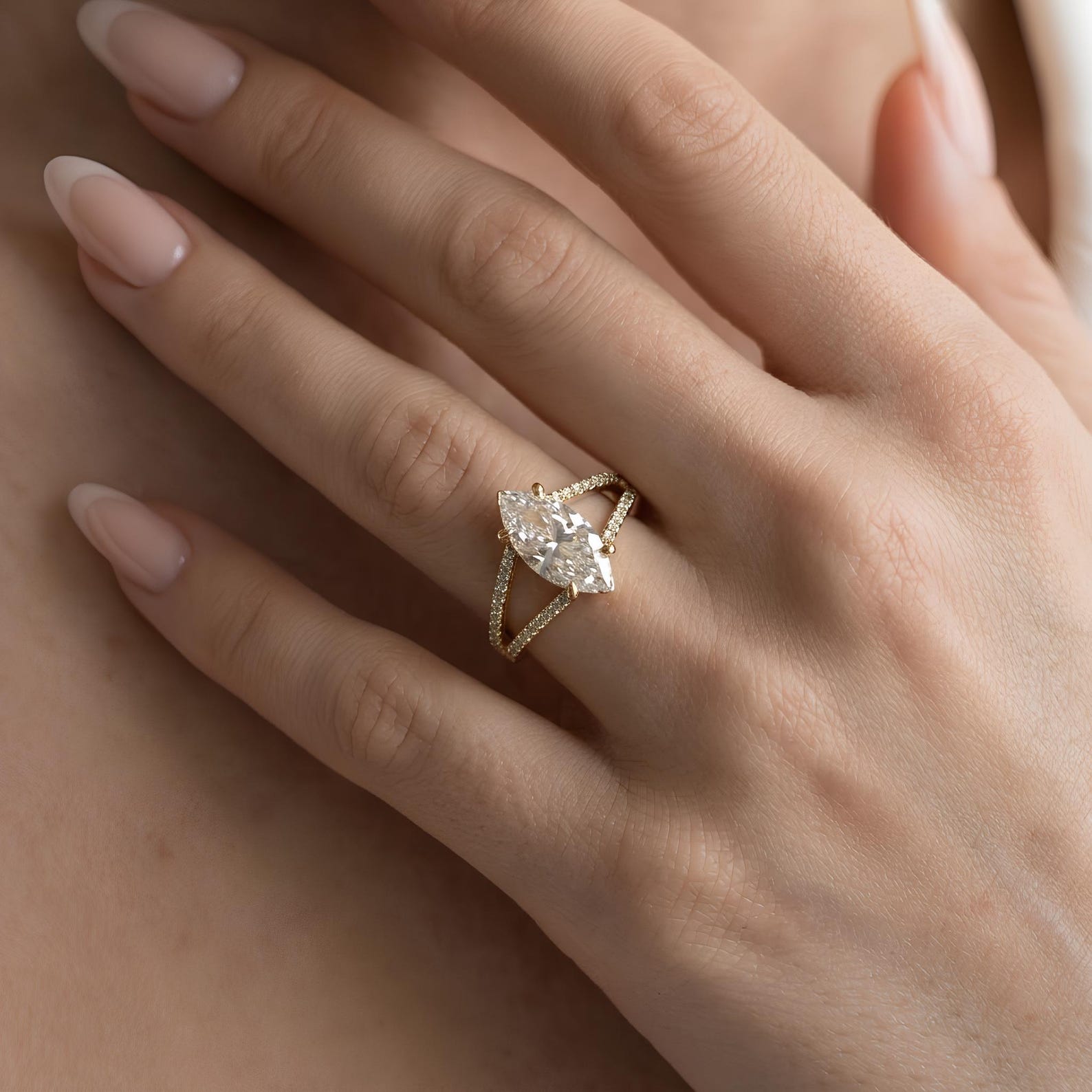 Marquise Halo Ring