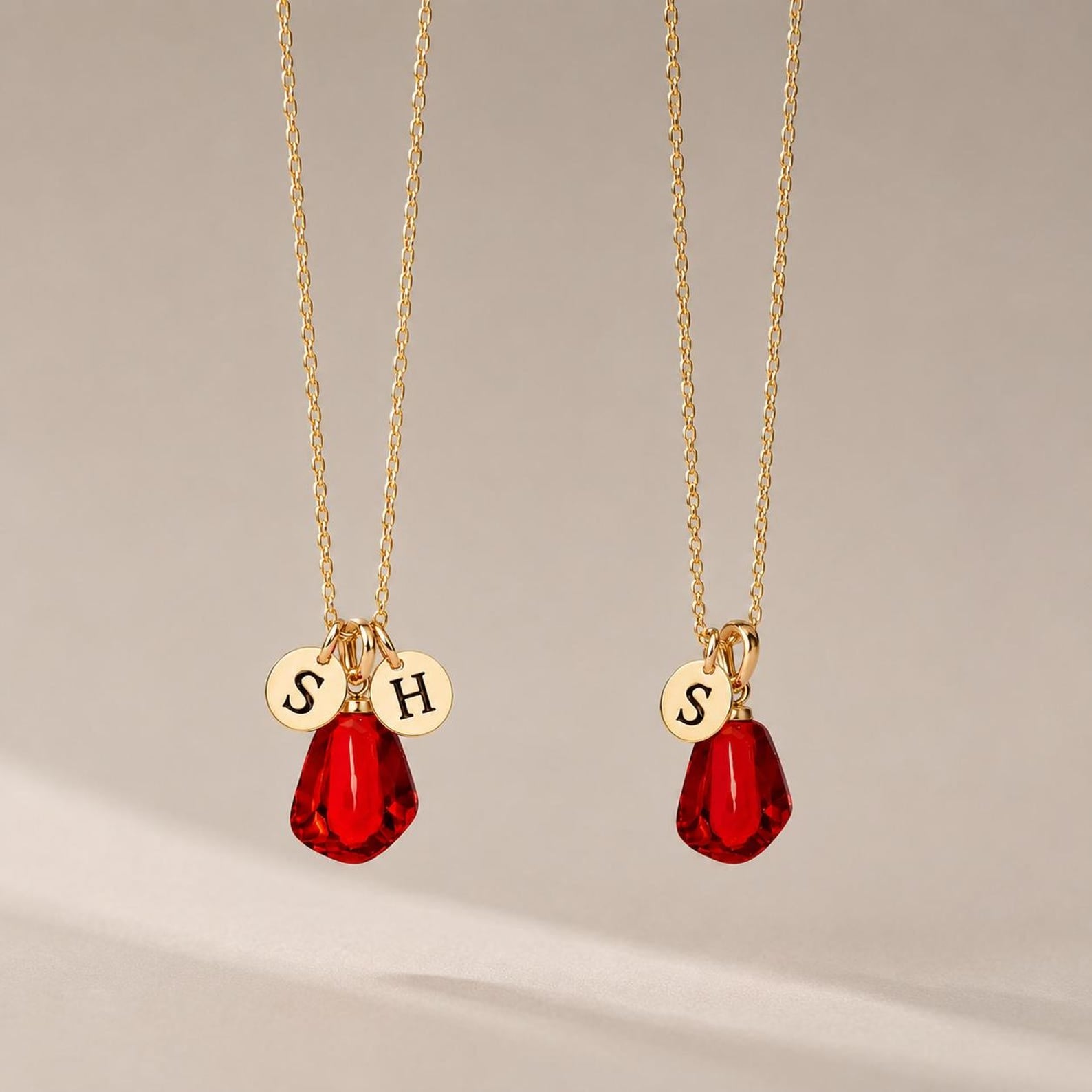 Pomegranate Letter Necklace