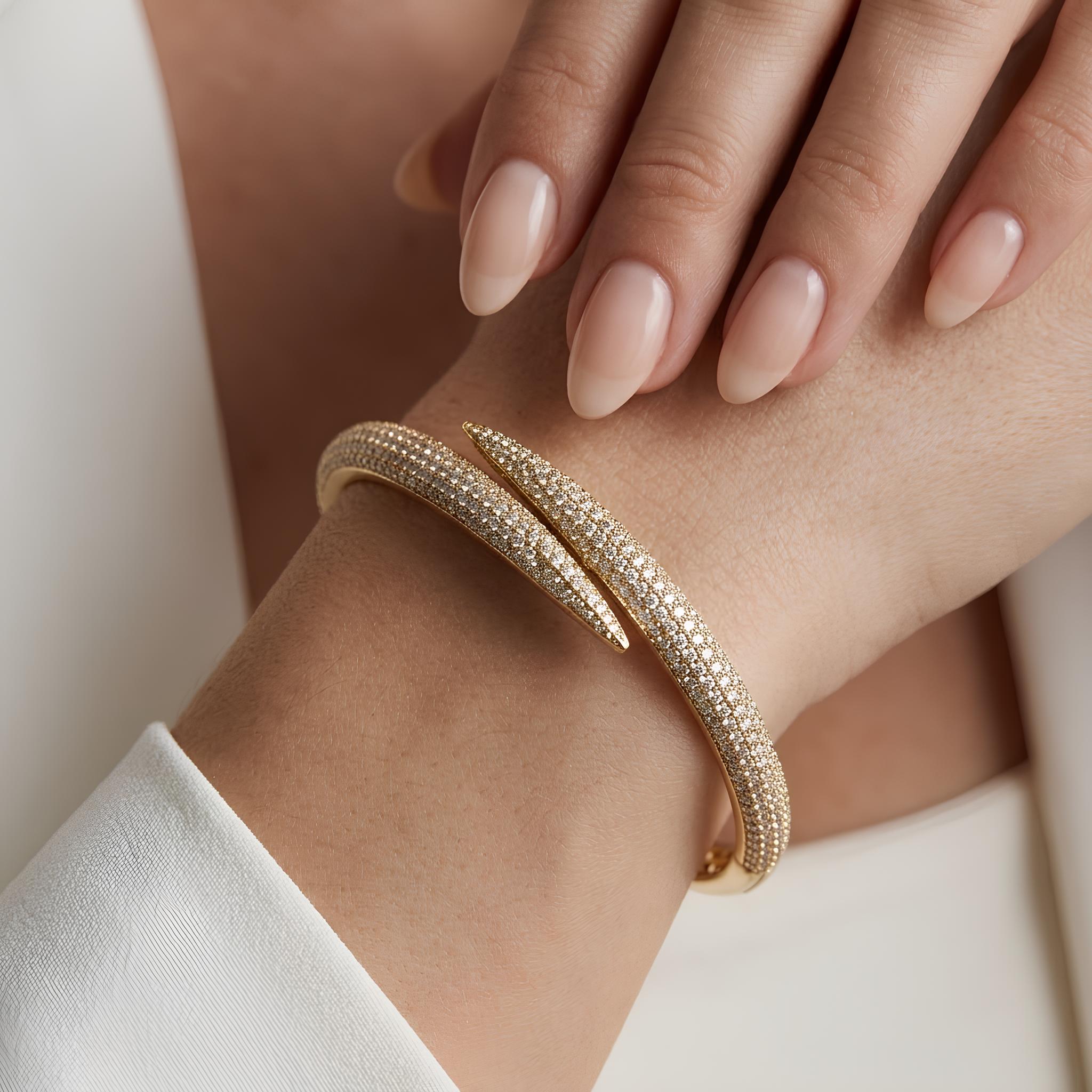 Pave Crossover Cuff
