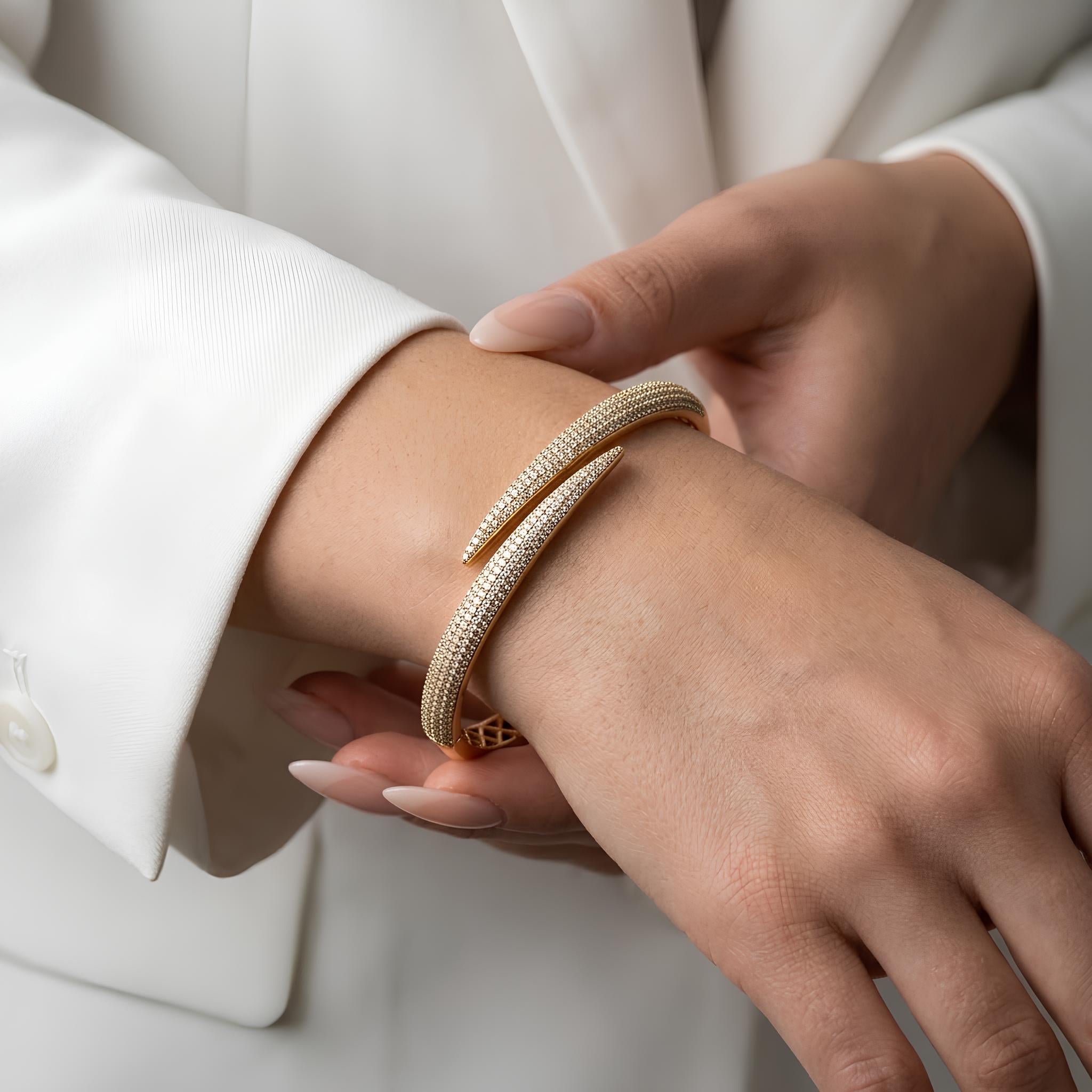 Pave Crossover Cuff