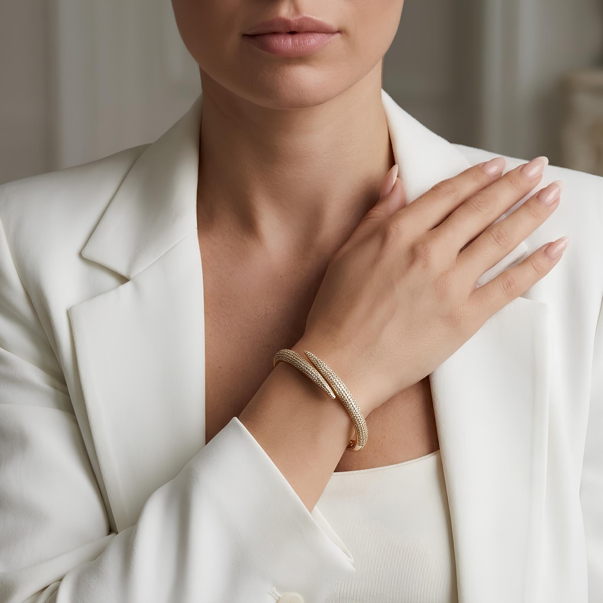 Pave Crossover Cuff
