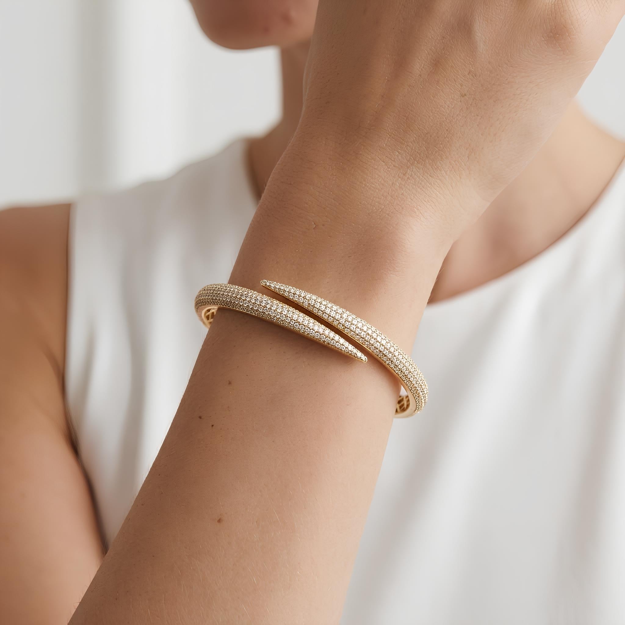 Pave Crossover Cuff
