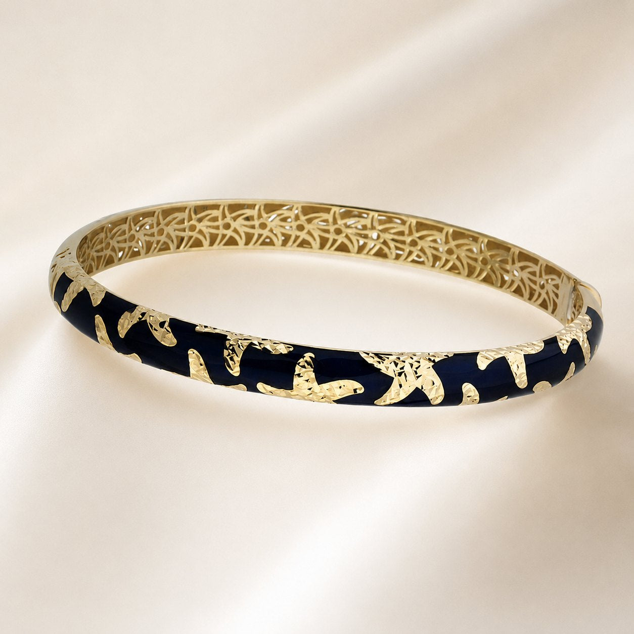 Navy Enamel Sea Star Bangle