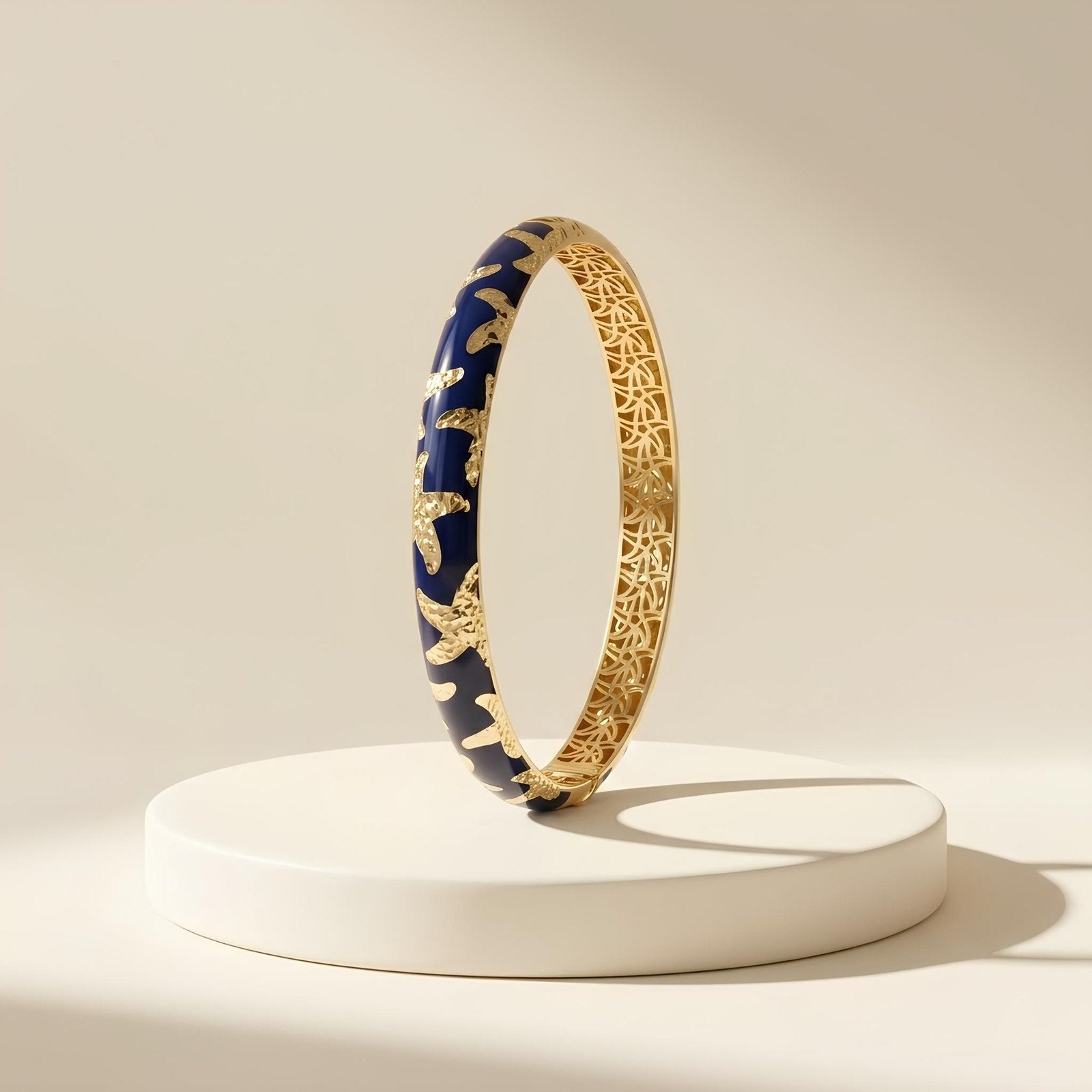 Navy Enamel Sea Star Bangle