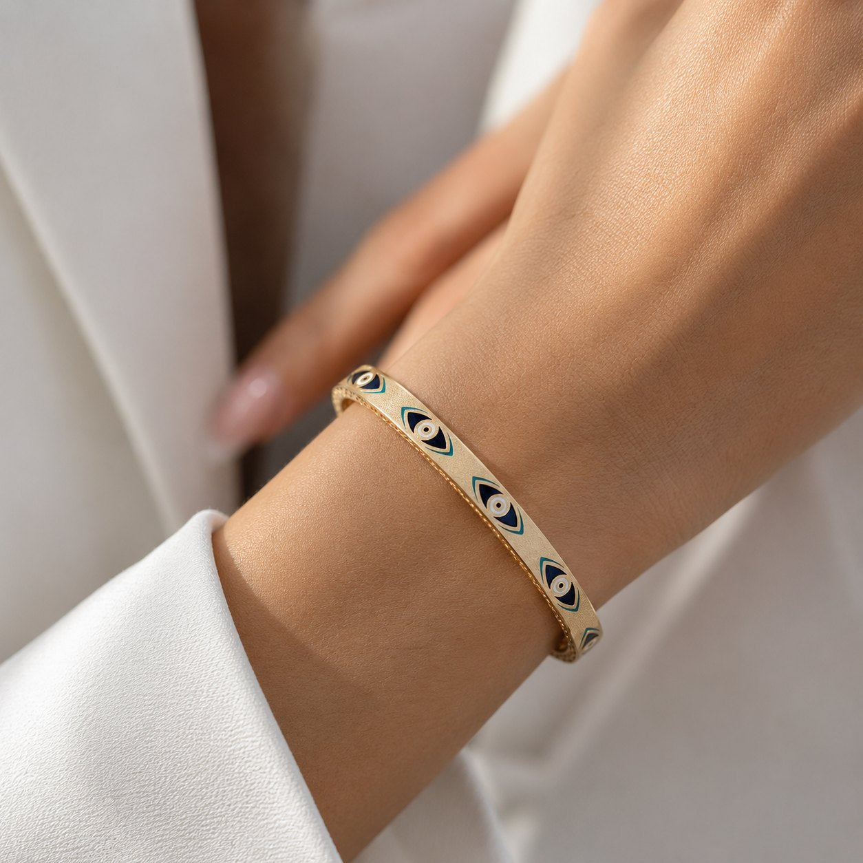 Evil Eye Enamel Bangle