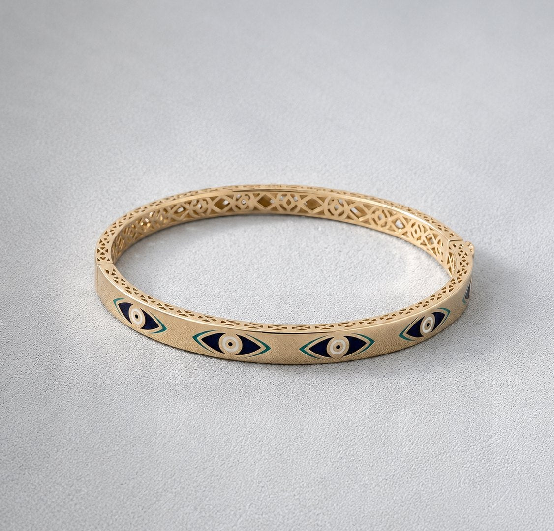 Evil Eye Enamel Bangle