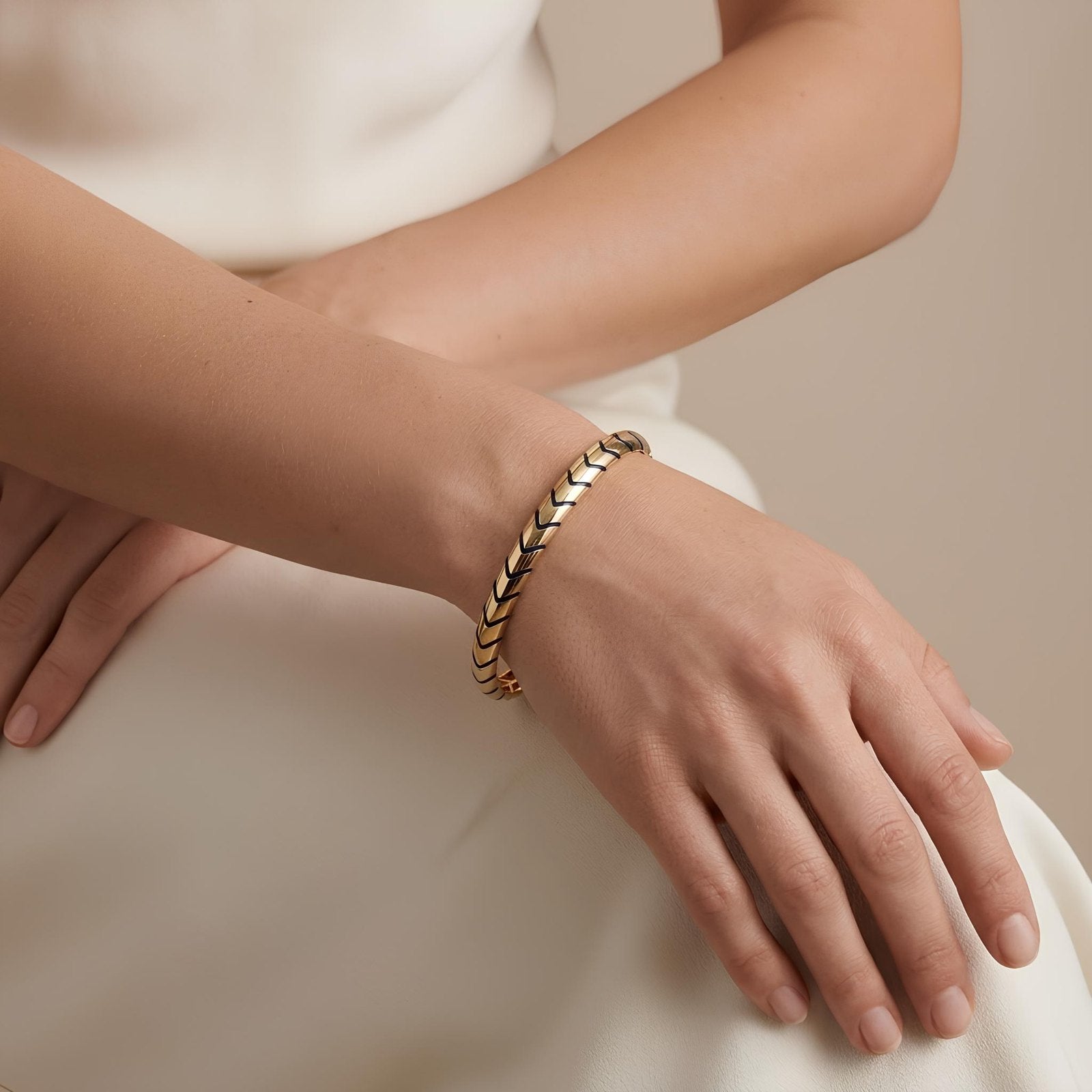 Chevron Enamel Bangle