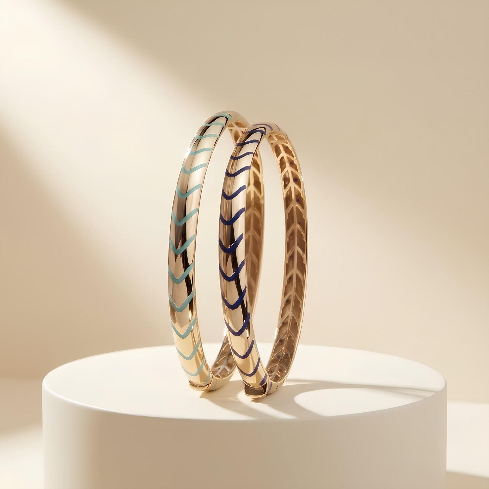 Chevron Enamel Bangle