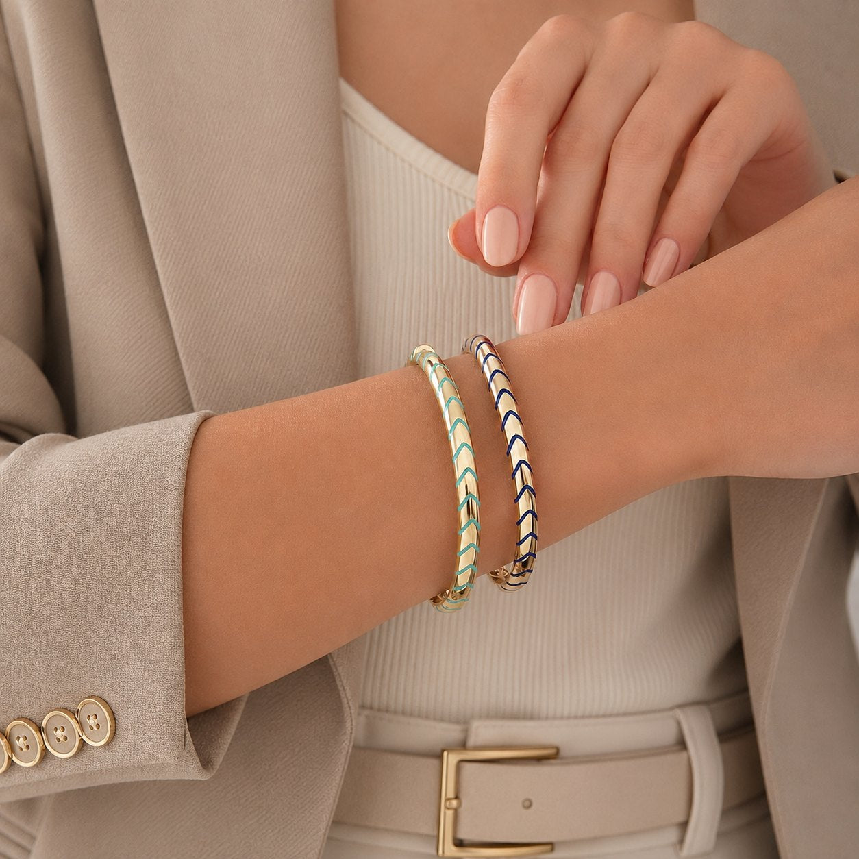 Chevron Enamel Bangle