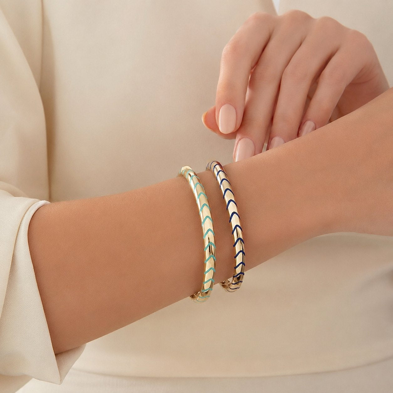 Chevron Enamel Bangle