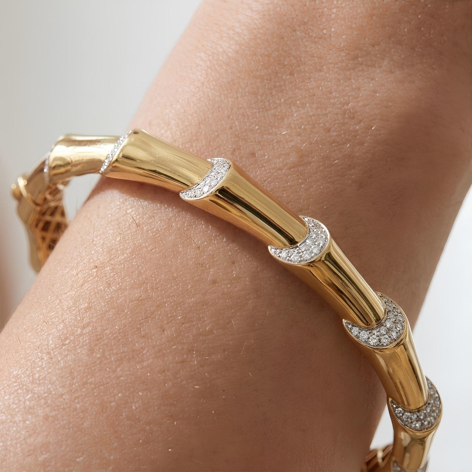 Bamboo Pave Zircon Bangle