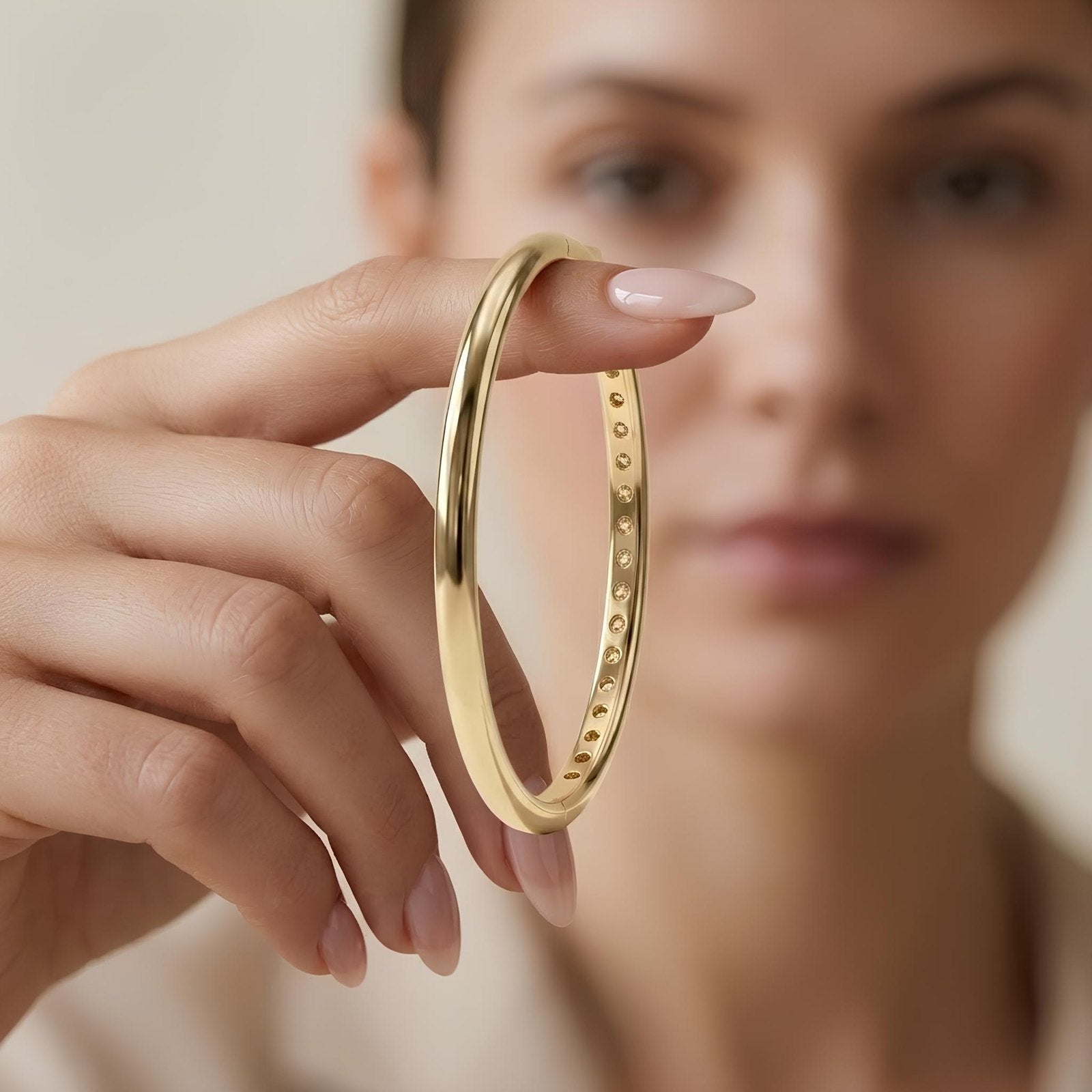 Inner Pave Hinged Bangle